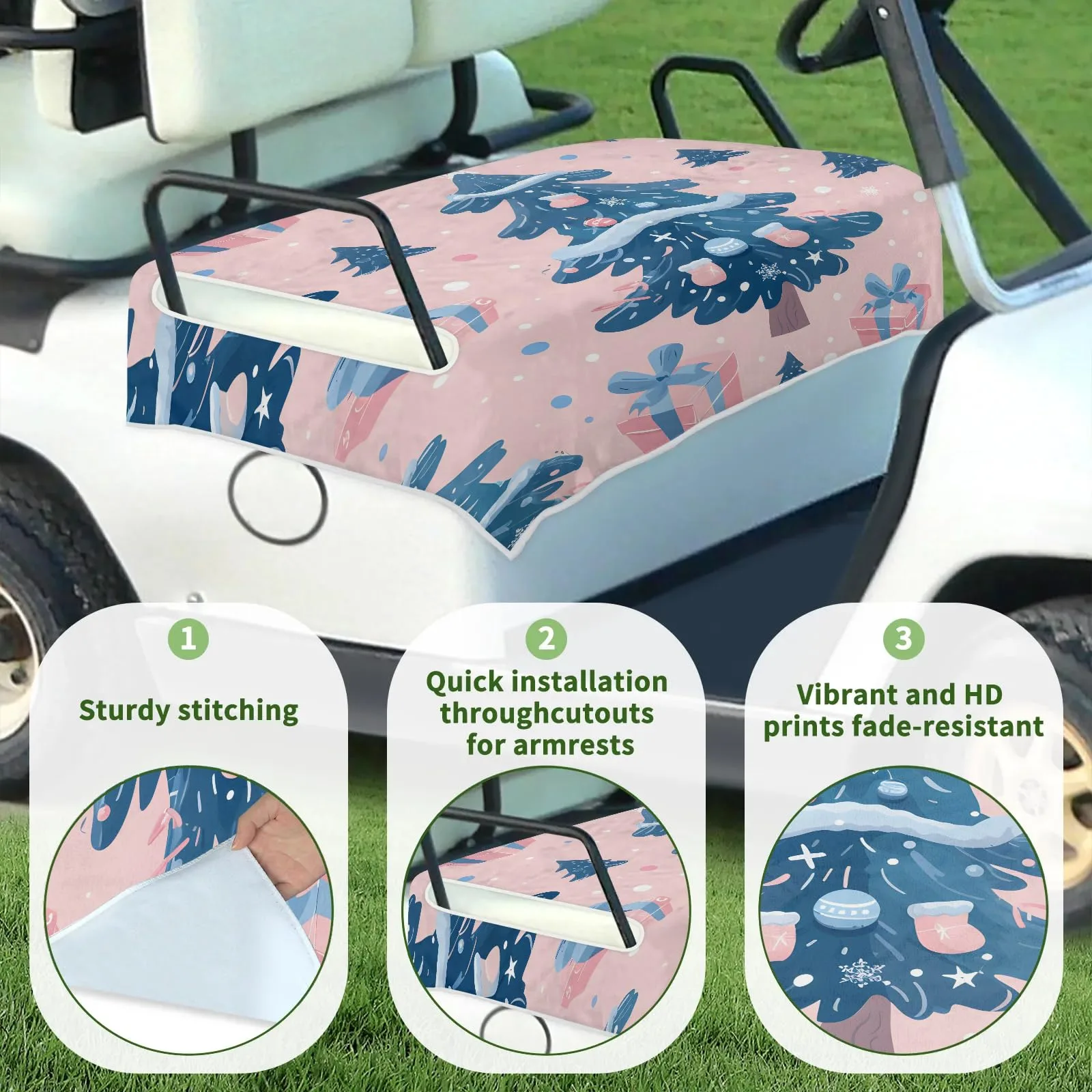 Tiveruda Christmas Tree Golf Cart Seat Cover 51 x 31 in image 3