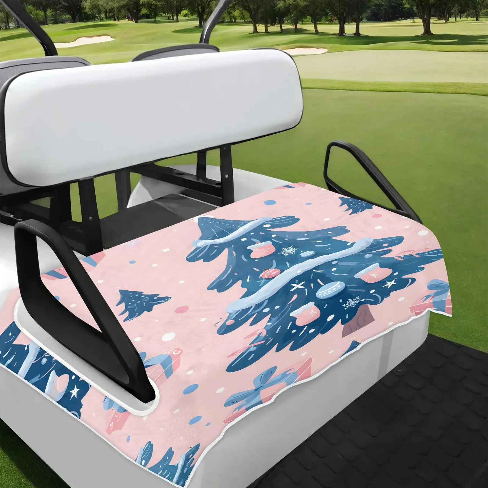 Tiveruda Christmas Tree Golf Cart Seat Cover 51 x 31 in