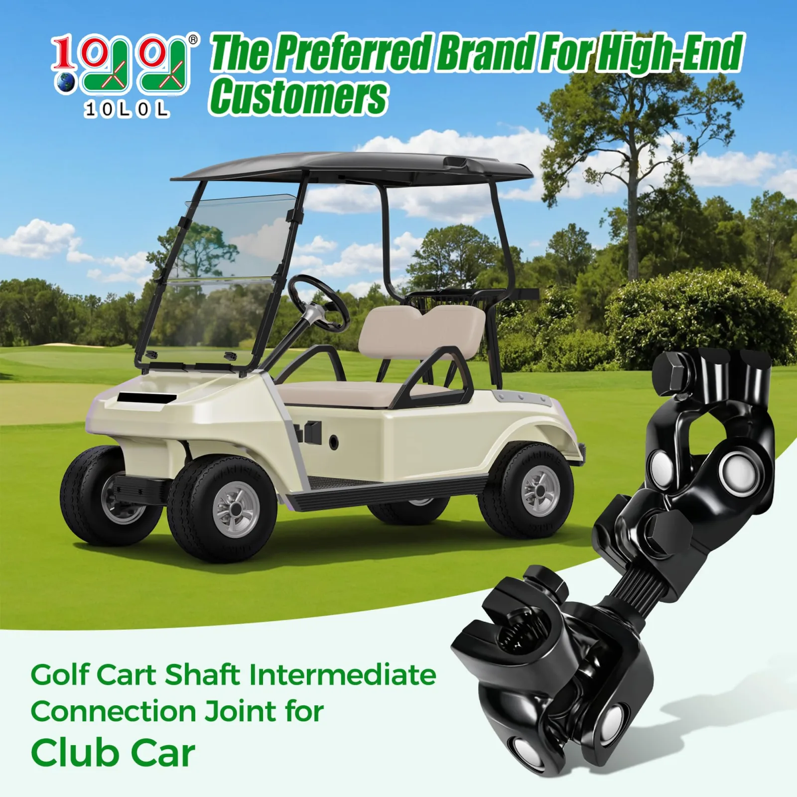 10L0L Steering Shaft Joint for Club Car Transporter Carryall image 2