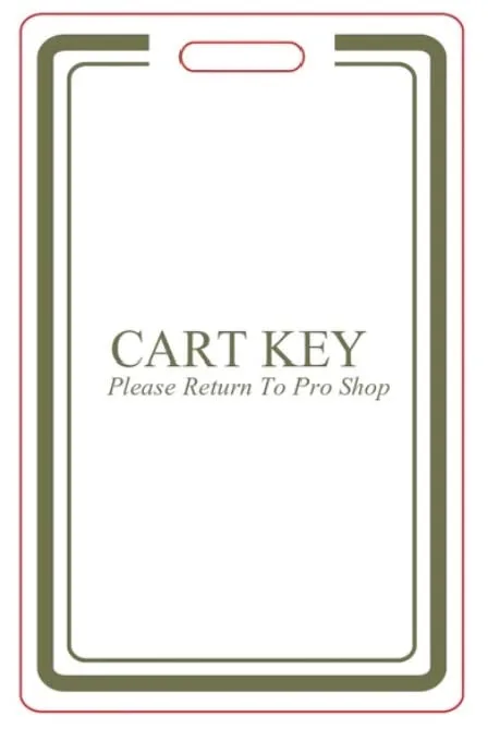 Golf Cart Key Tags, White, Please Return To Pro Shop