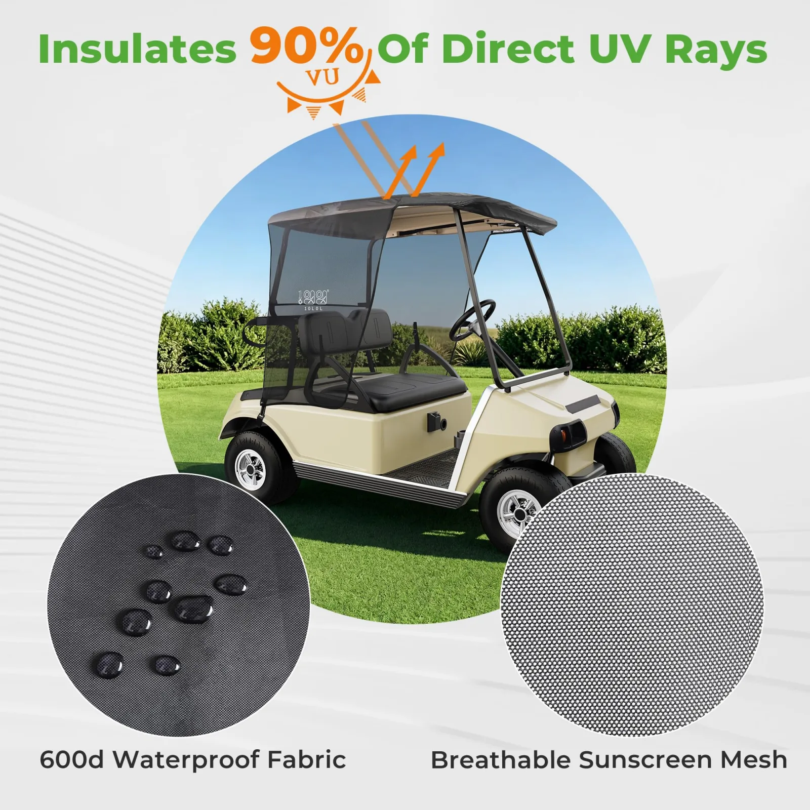 10L0L F26-SZ Golf Cart Sun Shade Cover image 4
