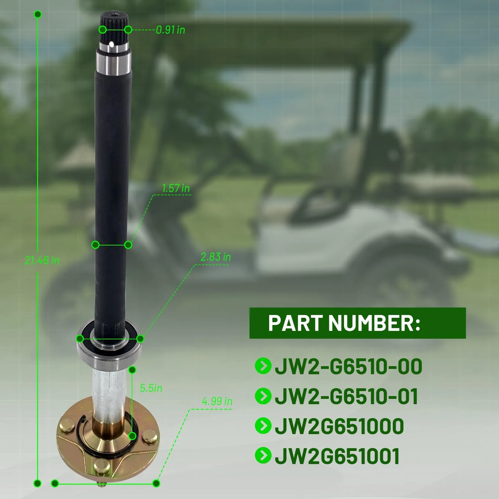 HUAYOUR Rear Axle Assembly for Yamaha G29 2007-2016 image 2