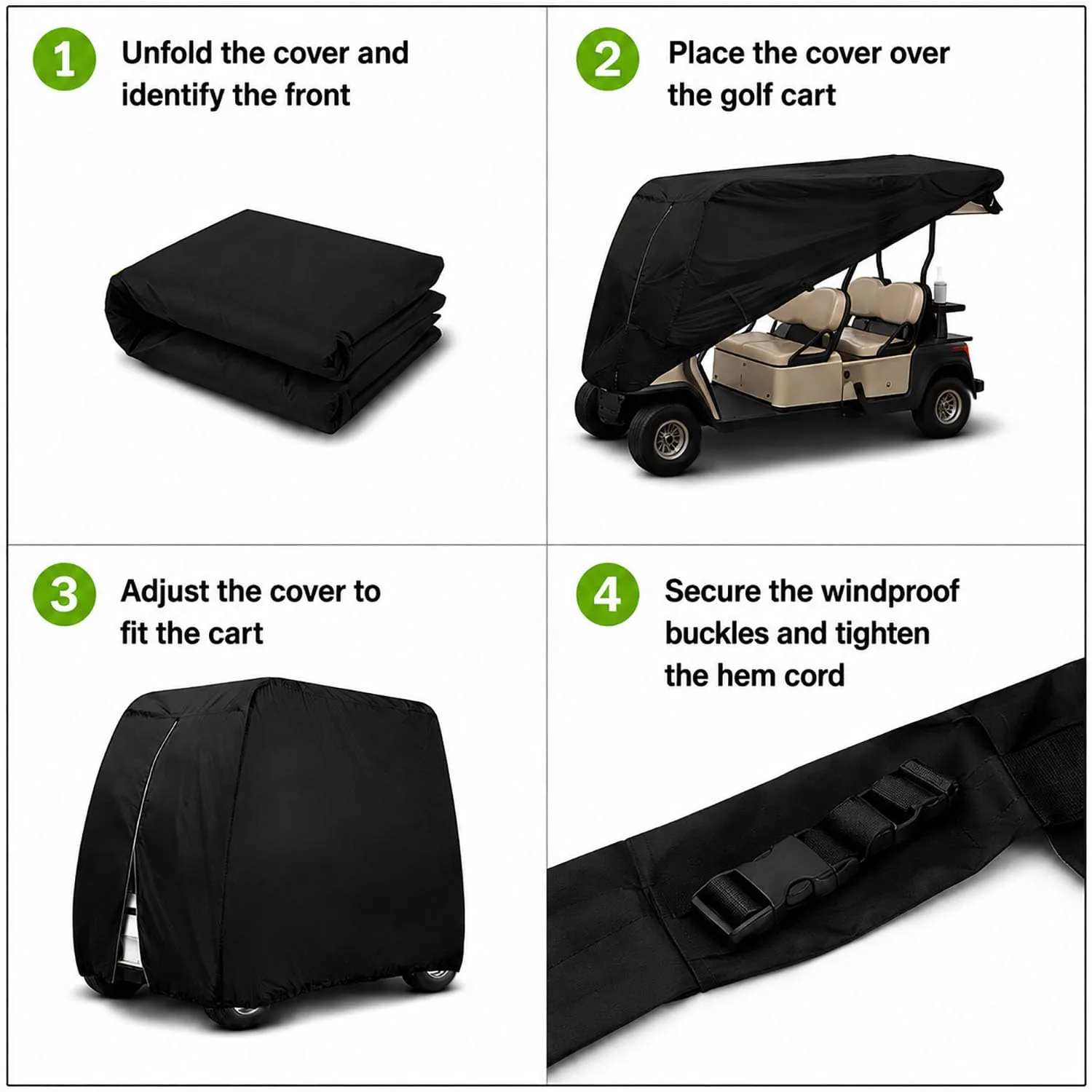 BMQCFGH Golf Cart Cover for Esagono Passenger 4 - BMQCFGH-15156244-A image 4