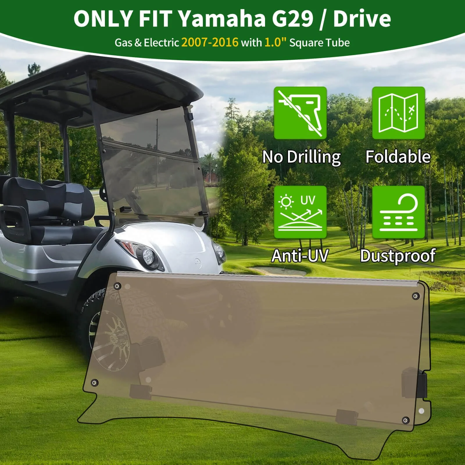 Cartalia Tinted 3/16" Windshield for Yamaha G29/Drive 2007-2016 (CYG29FW) image 2