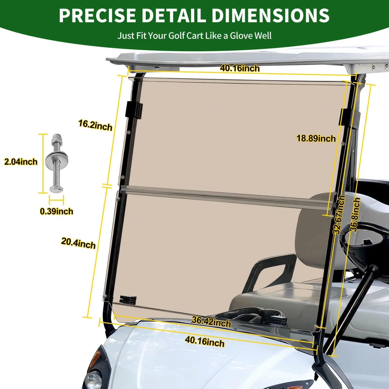 Cartalia Tinted 3/16" Windshield for Yamaha G29/Drive 2007-2016 (CYG29FW) image 3