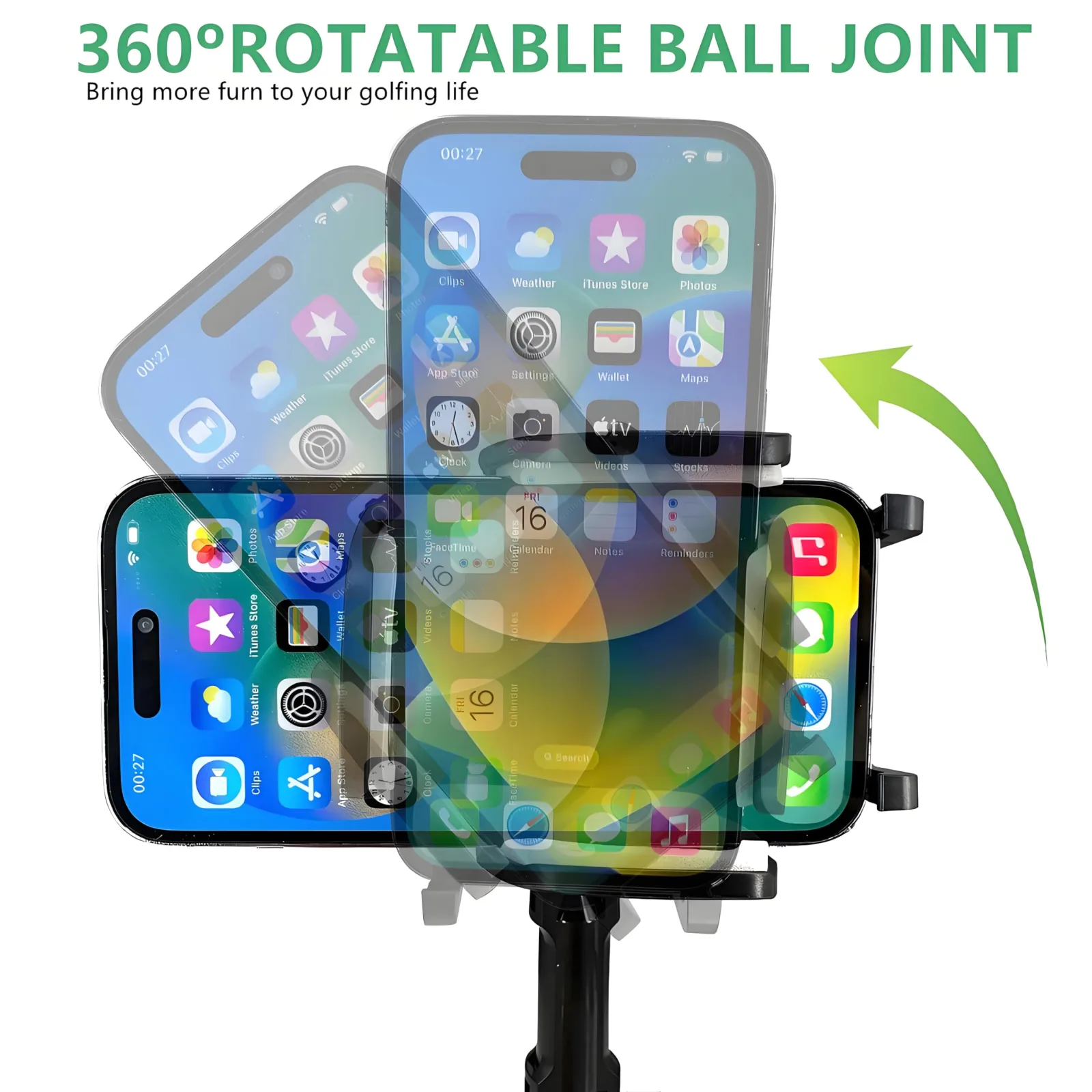 WLOOD Adjustable Golf Cart Cup Holder Phone Mount image 4