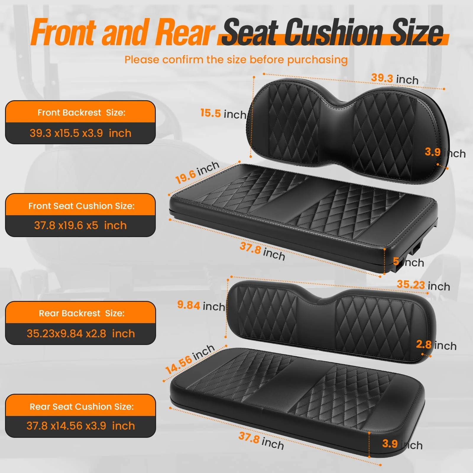GODCTSUP Seat Cushion Kit for Club Car Precedent 2004-2011 image 3
