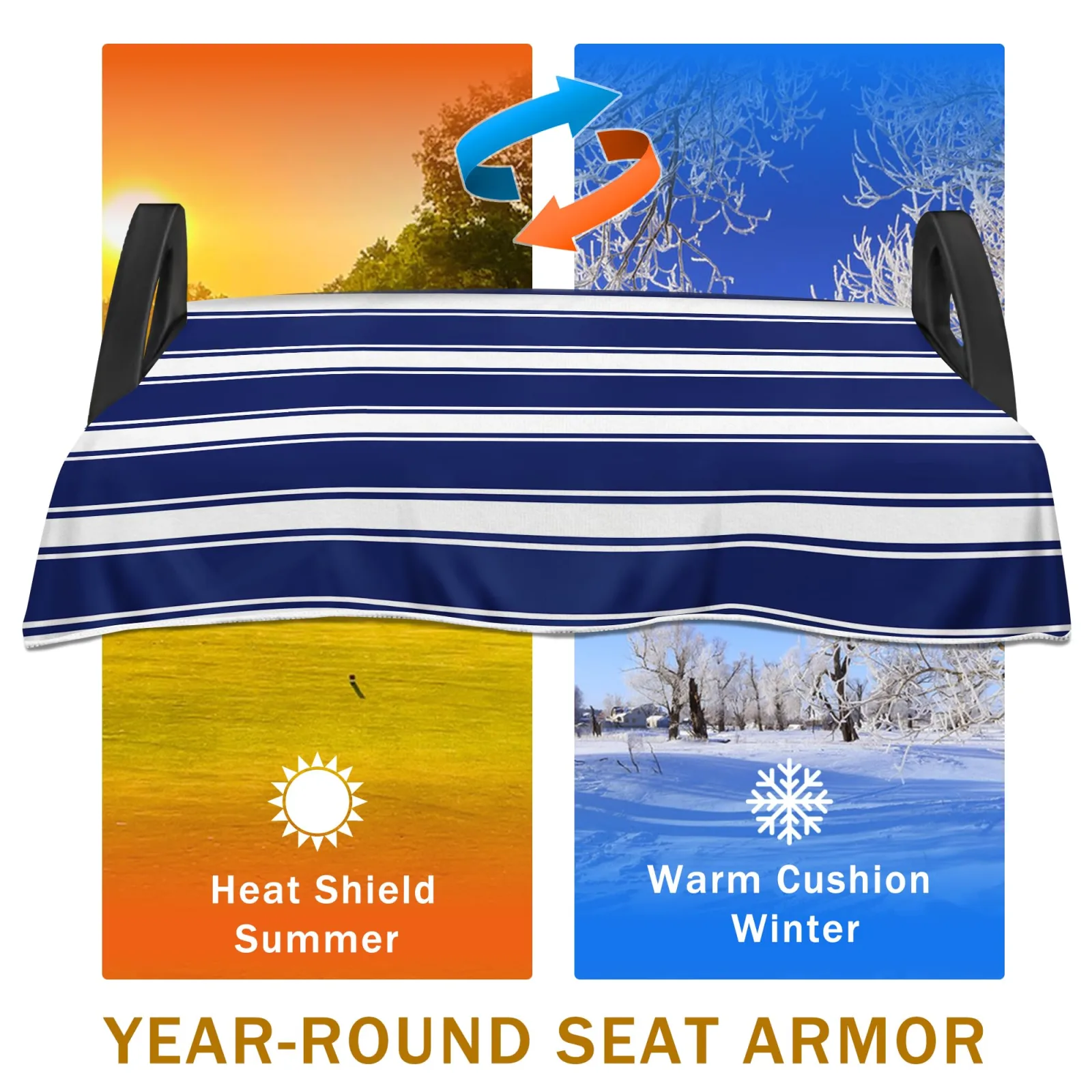 YOKYHOM Golf Cart Seat Cover, Dark Blue Microfiber image 3