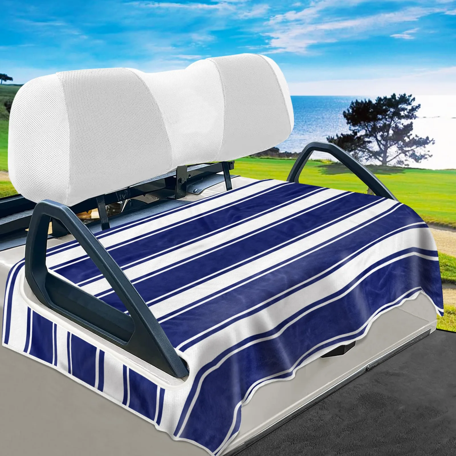 YOKYHOM Golf Cart Seat Cover, Dark Blue Microfiber