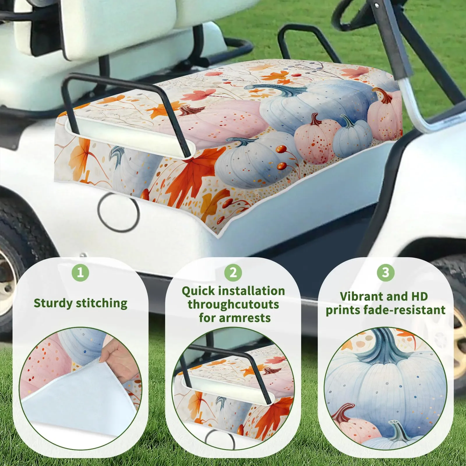 Tiveruda Golf Cart Seat Cover for Double Seats image 3
