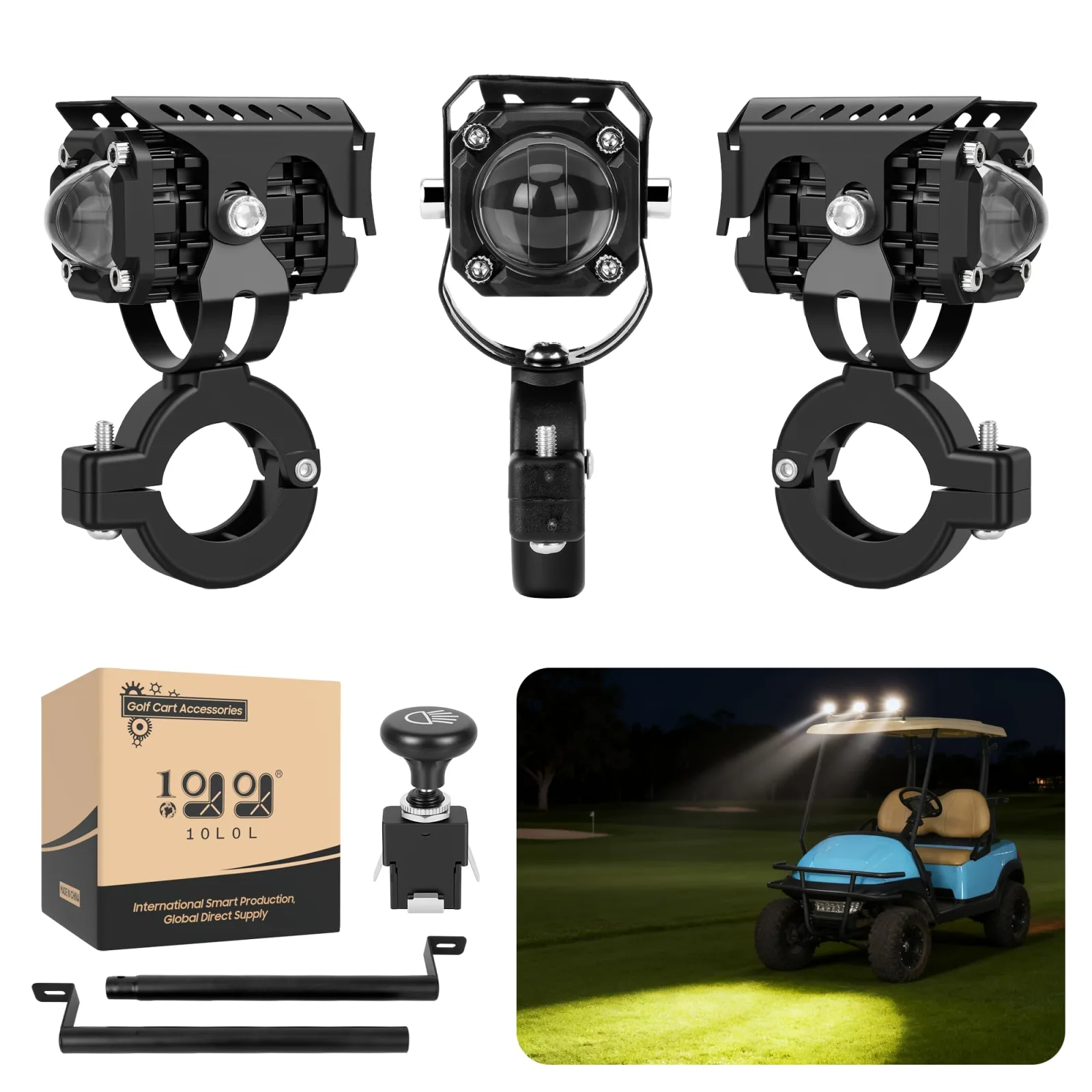 10L0L 3-Pack LED Spot & Flood Pod Lights, 10W, 12–60V