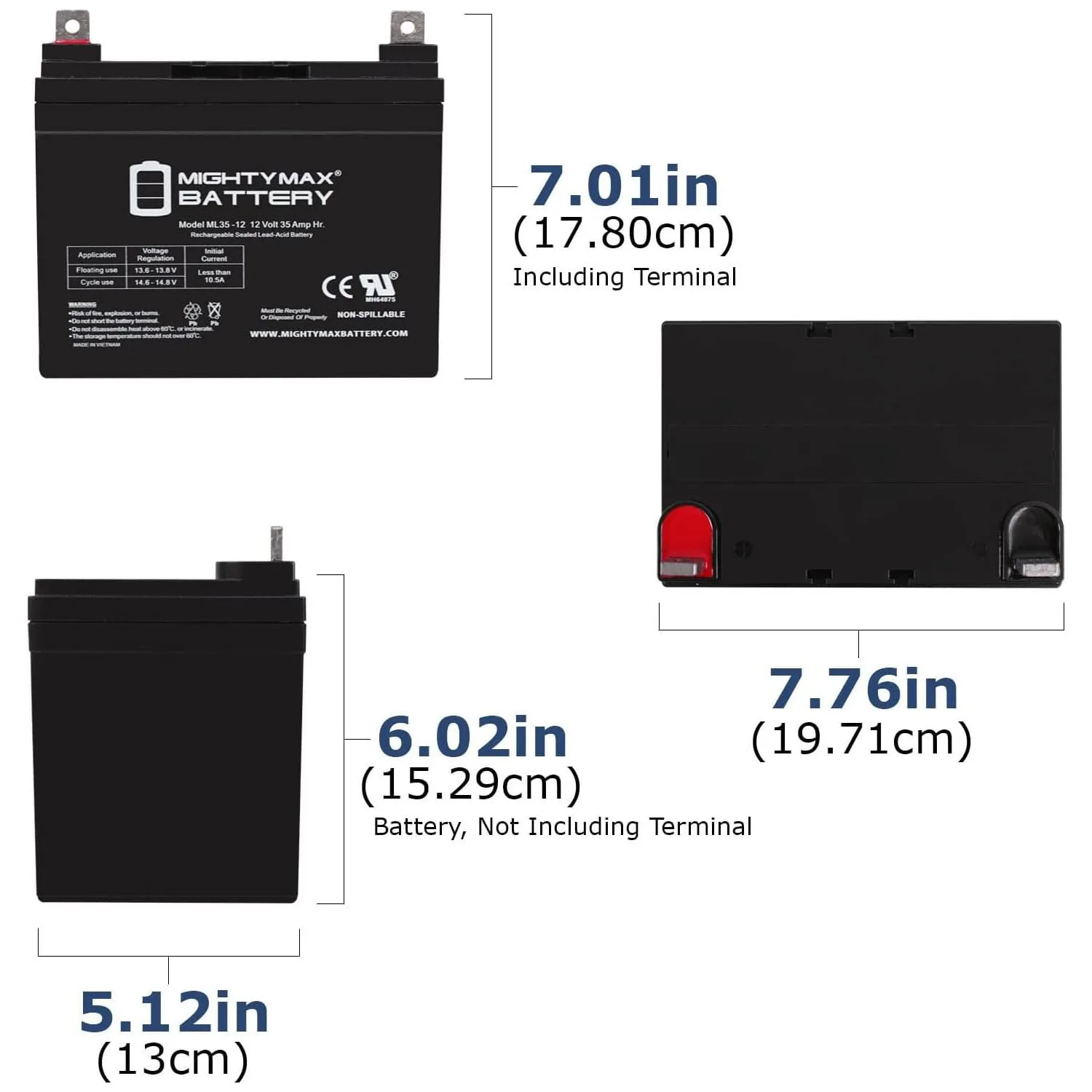 Mighty Max ML35-12 12V 35Ah SLA Battery Pack (4) image 2