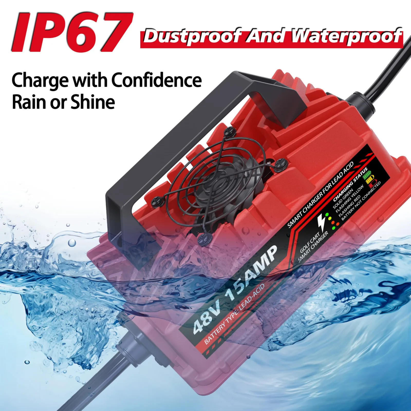 Akizbeir 48V 15A Charger for Club Car Precedent & DS image 2