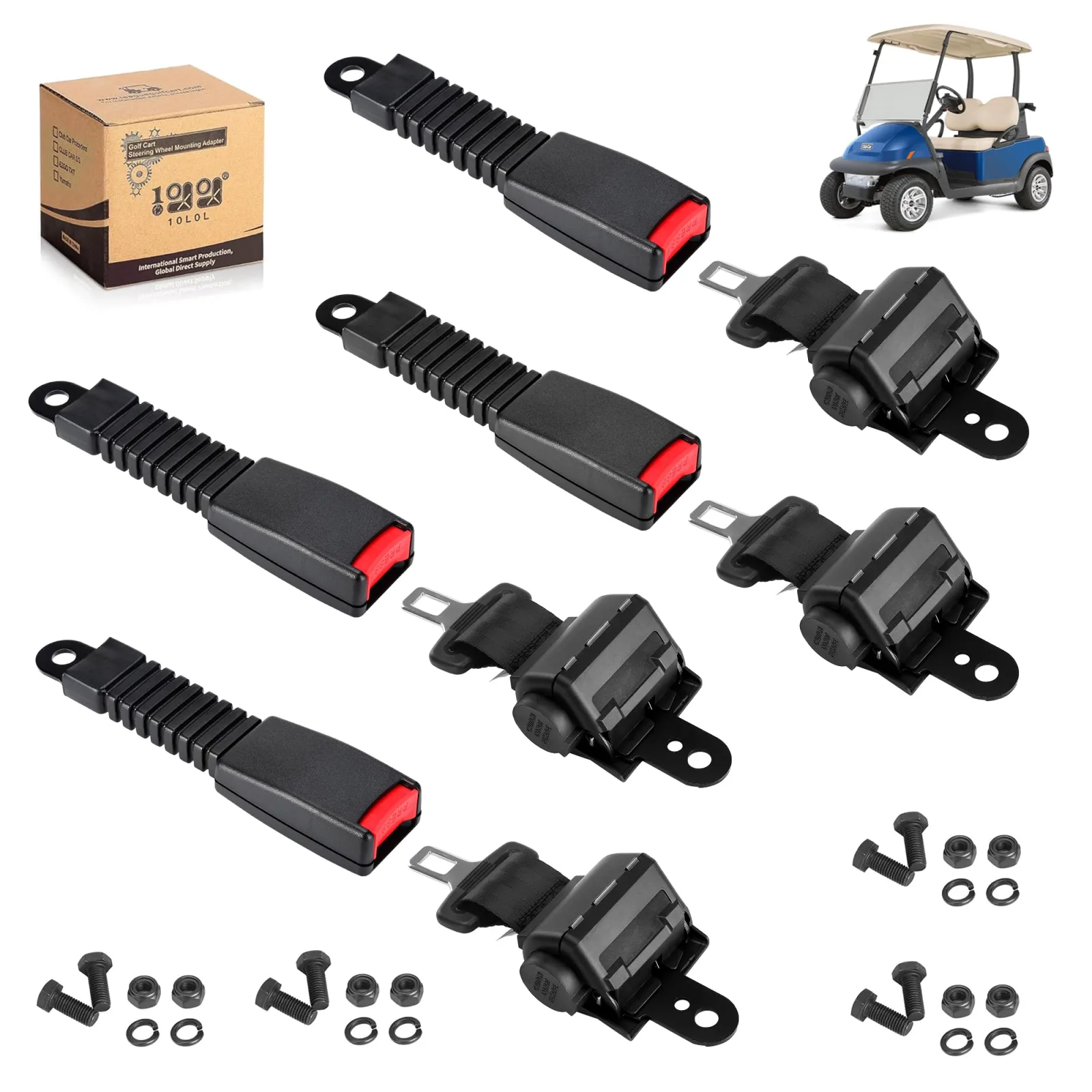 Universal Golf Cart Seat Belt Kit for Yamaha Club Car E-Z-GO