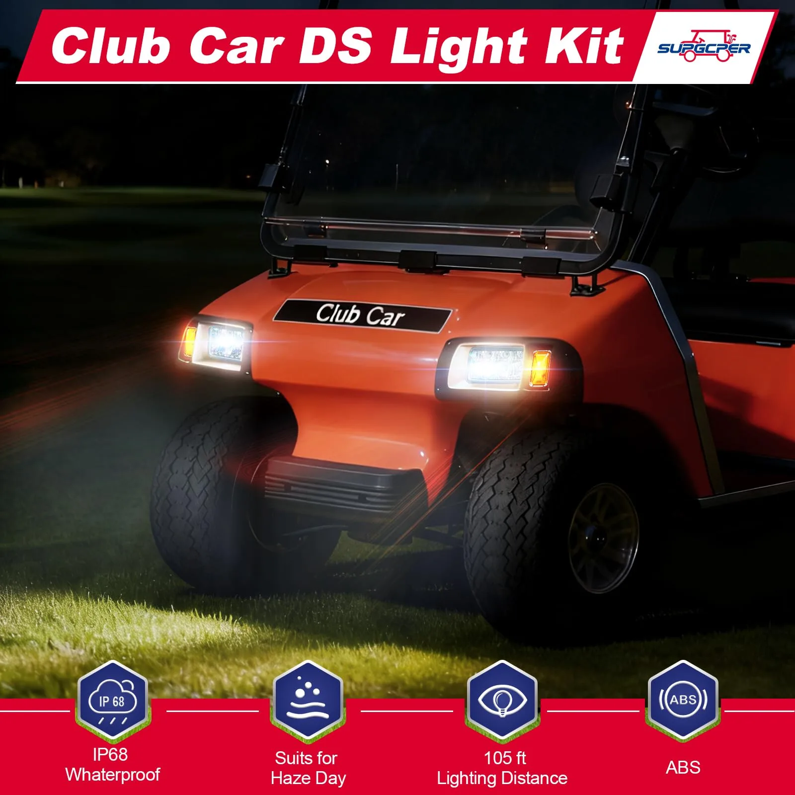 SUPGCPER LED Light Kit for Club Car DS 1993+ image 2