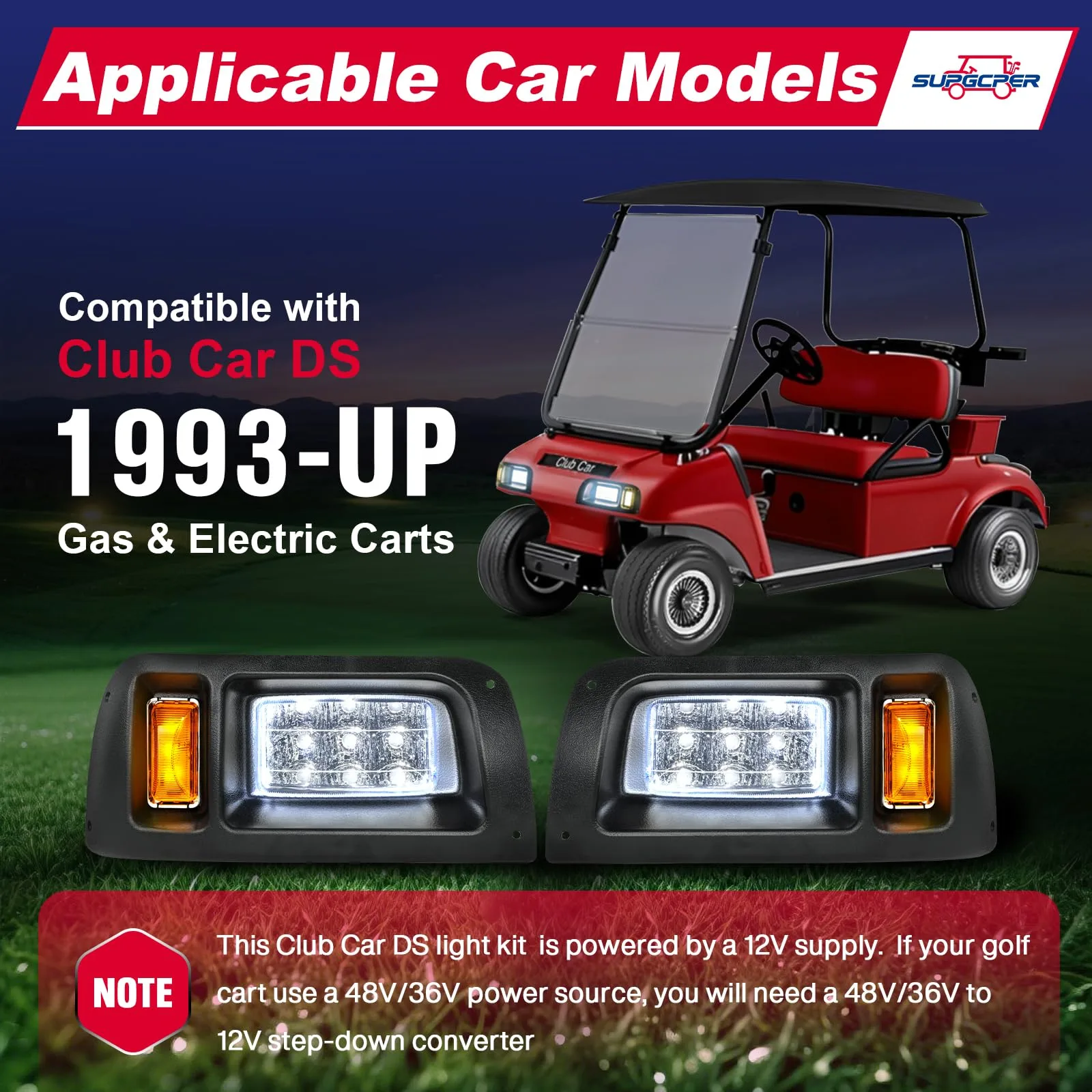 SUPGCPER LED Light Kit for Club Car DS 1993+ image 4