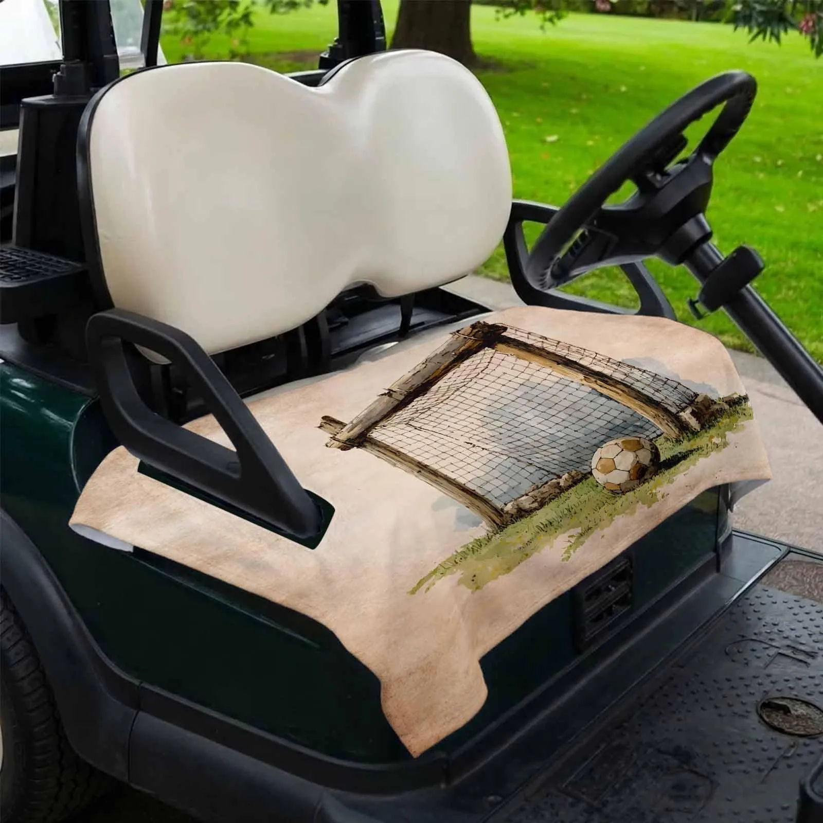 DecorLovee Brown Soccer Golf Cart Seat Cover 51 x 31 in image 2