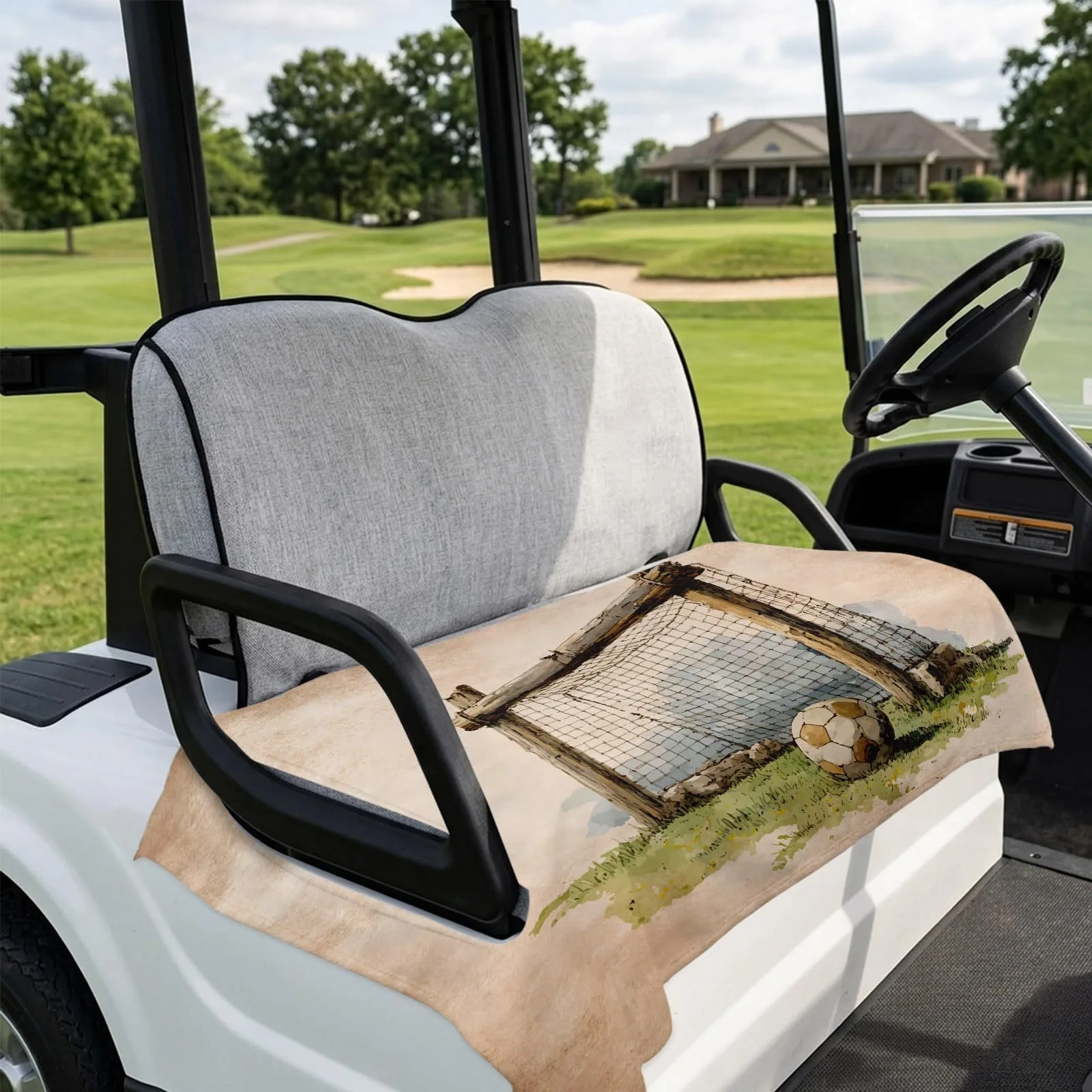 DecorLovee Brown Soccer Golf Cart Seat Cover 51 x 31 in image 4