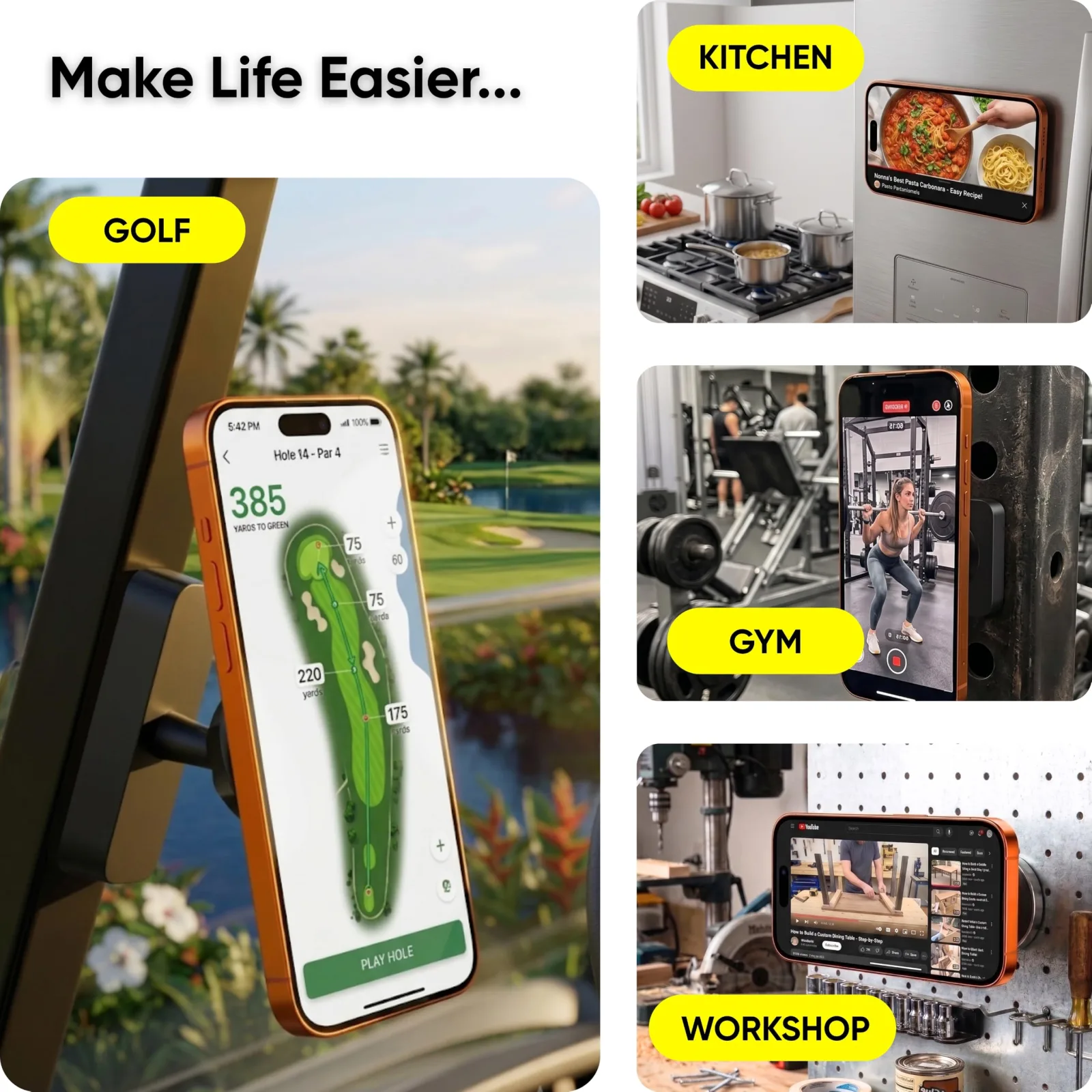 FLYTD Magnetic MagSafe Phone Mount for Golf Carts - FLYTD-CJ-MNT-BLK0001 image 2