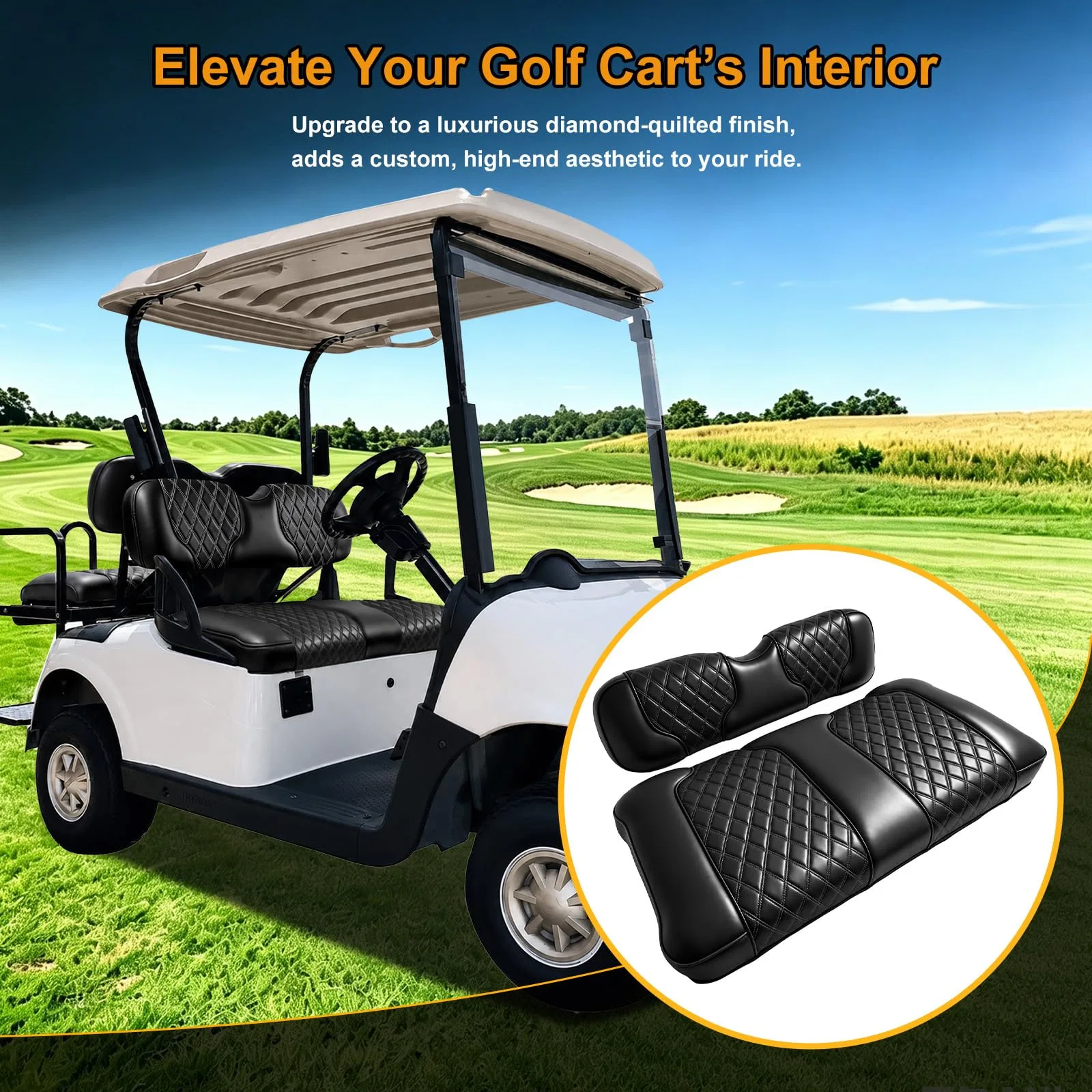 ZWPARTS Front Seat Covers for E-Z-GO RXV (2008+) & TXT (1994-2013) PDUS-0031-5 image 2