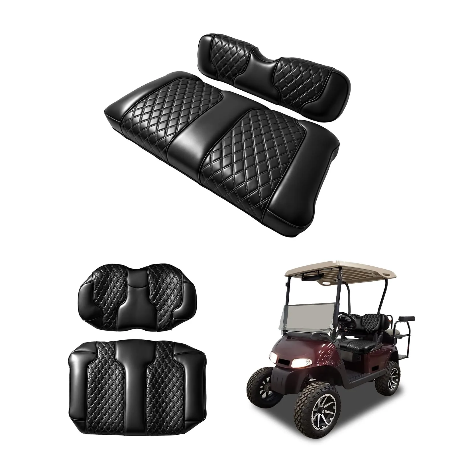 ZWPARTS Front Seat Covers for E-Z-GO RXV (2008+) & TXT (1994-2013) PDUS-0031-5