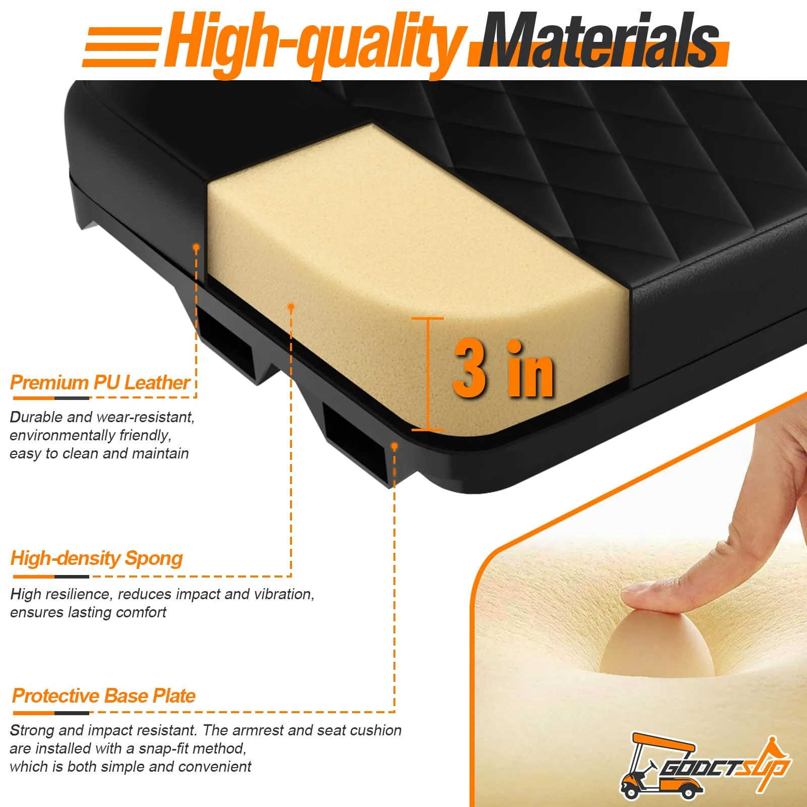 GODCTSUP Front Seat Cushion Set for Club Car Precedent image 4