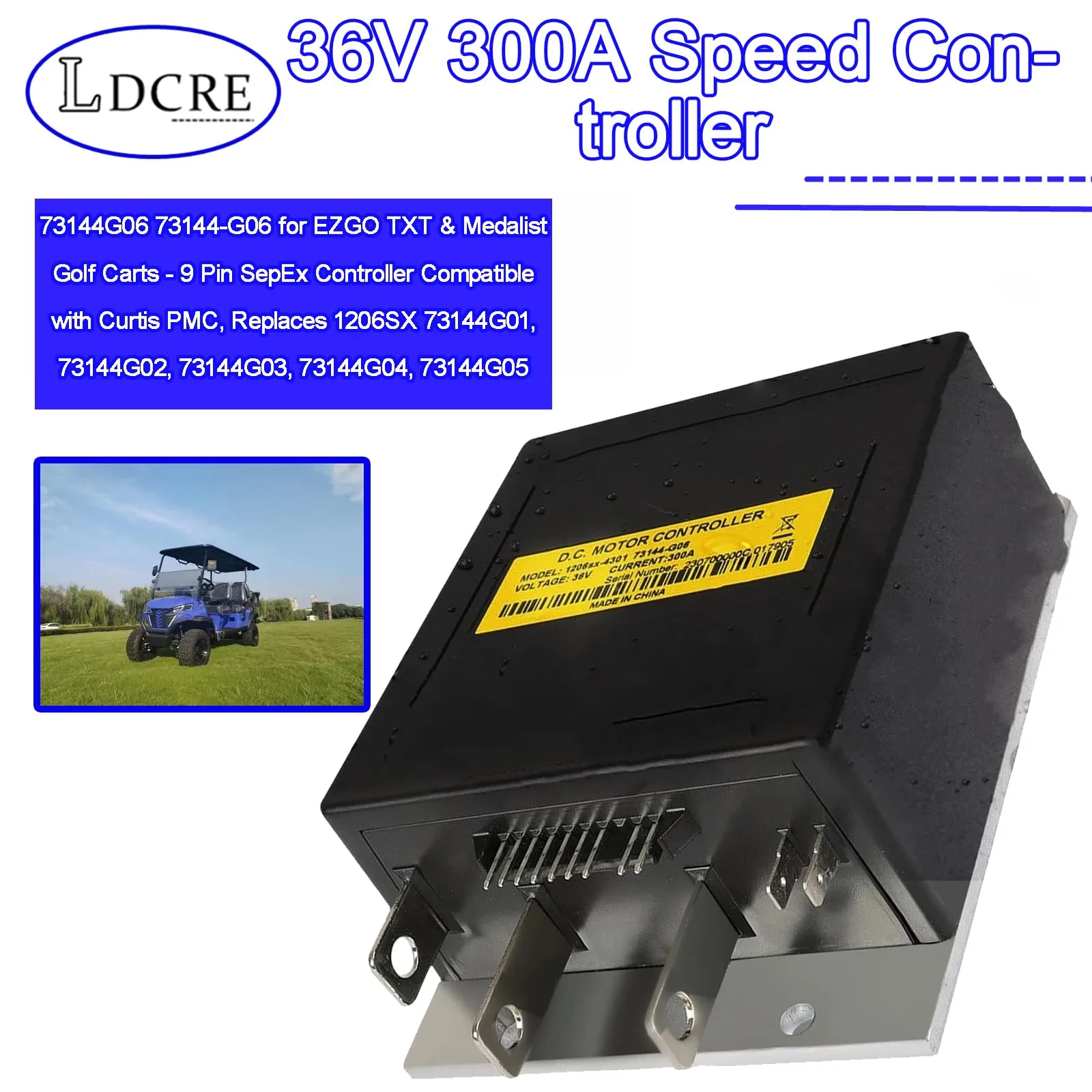LDCRE 36V 300A Controller for E-Z-GO TXT and Medalist image 2