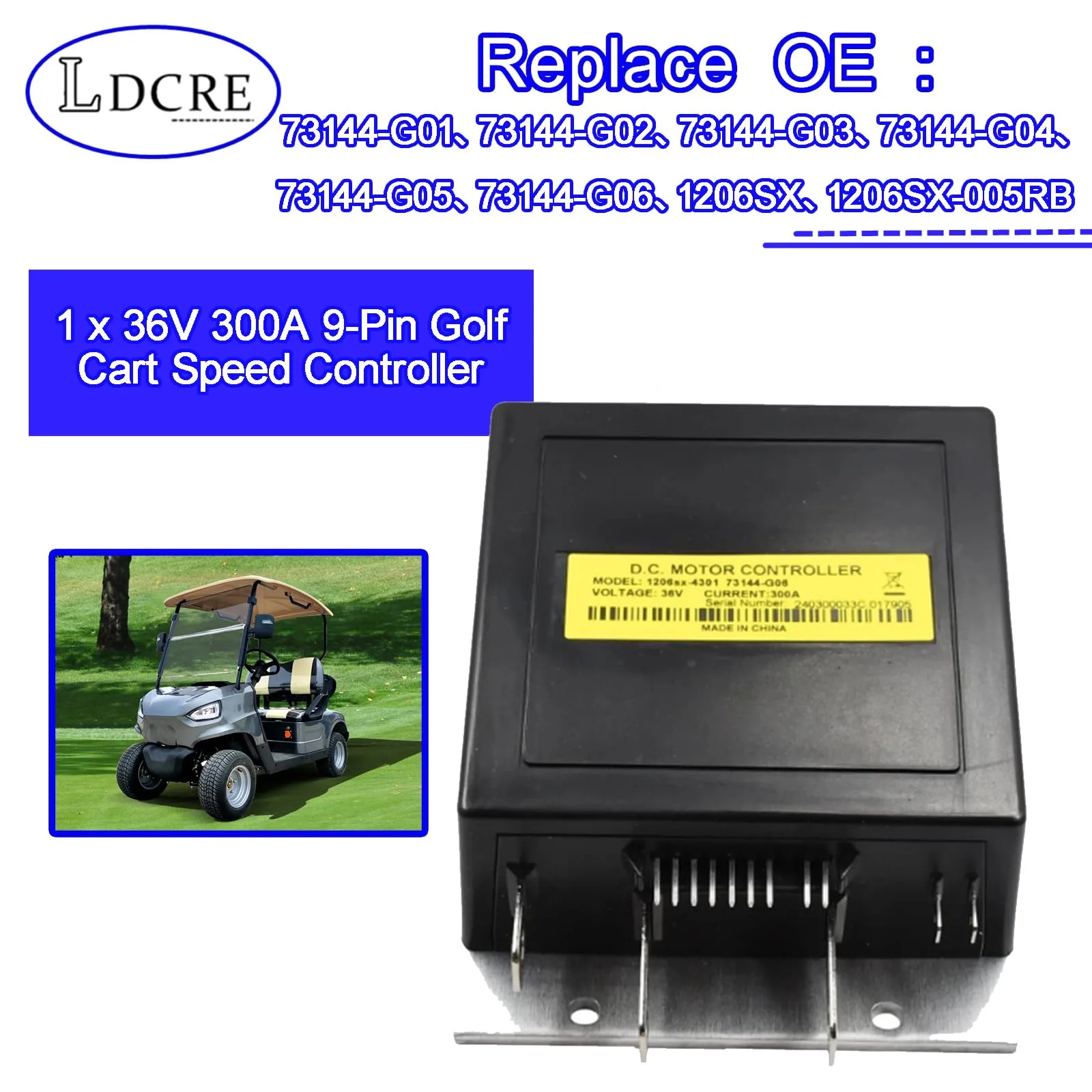 LDCRE 36V 300A Controller for E-Z-GO TXT and Medalist image 3
