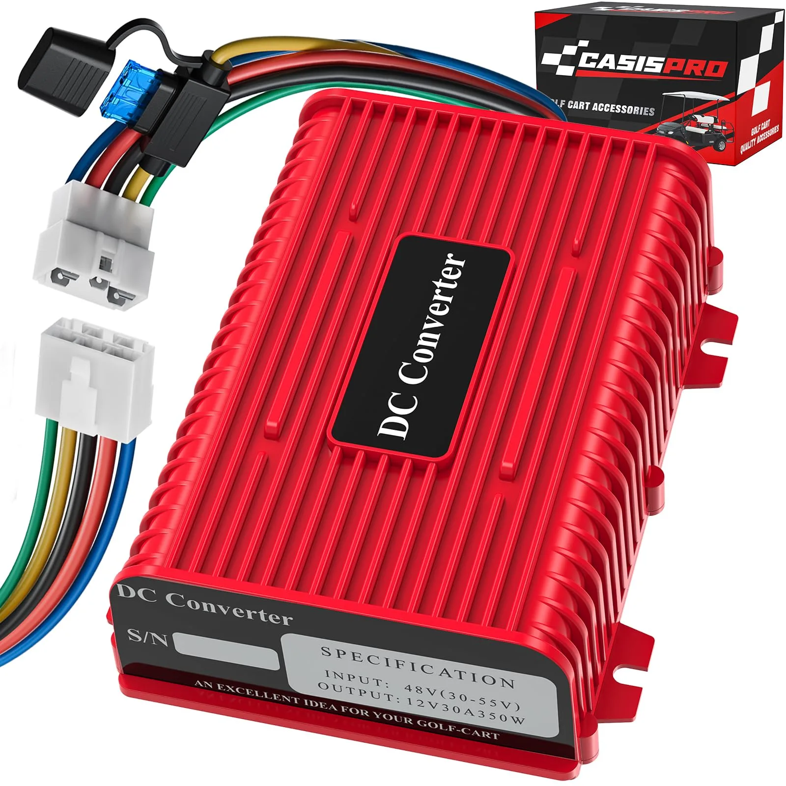 CASISPRO 36V/48V to 12V Golf Cart Voltage Reducer