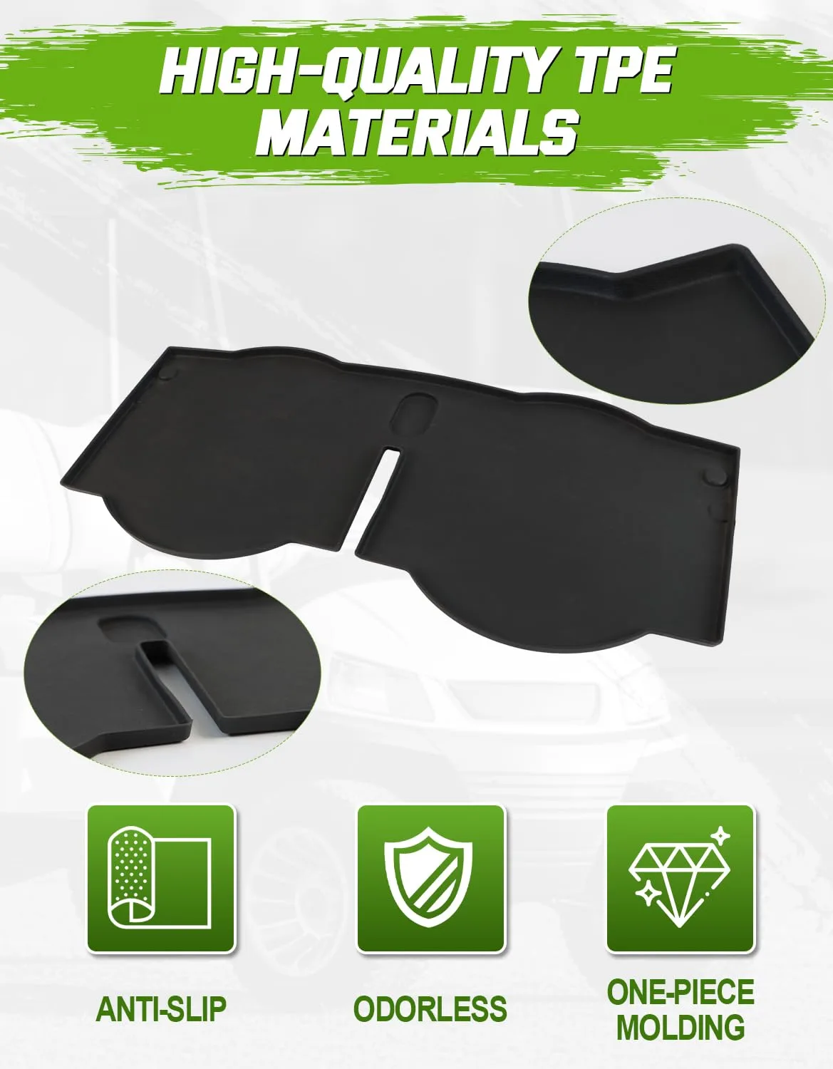 CYOOYC TPE Bag Well Mat for E-Z-GO RXV 2008–2015 — Black image 4