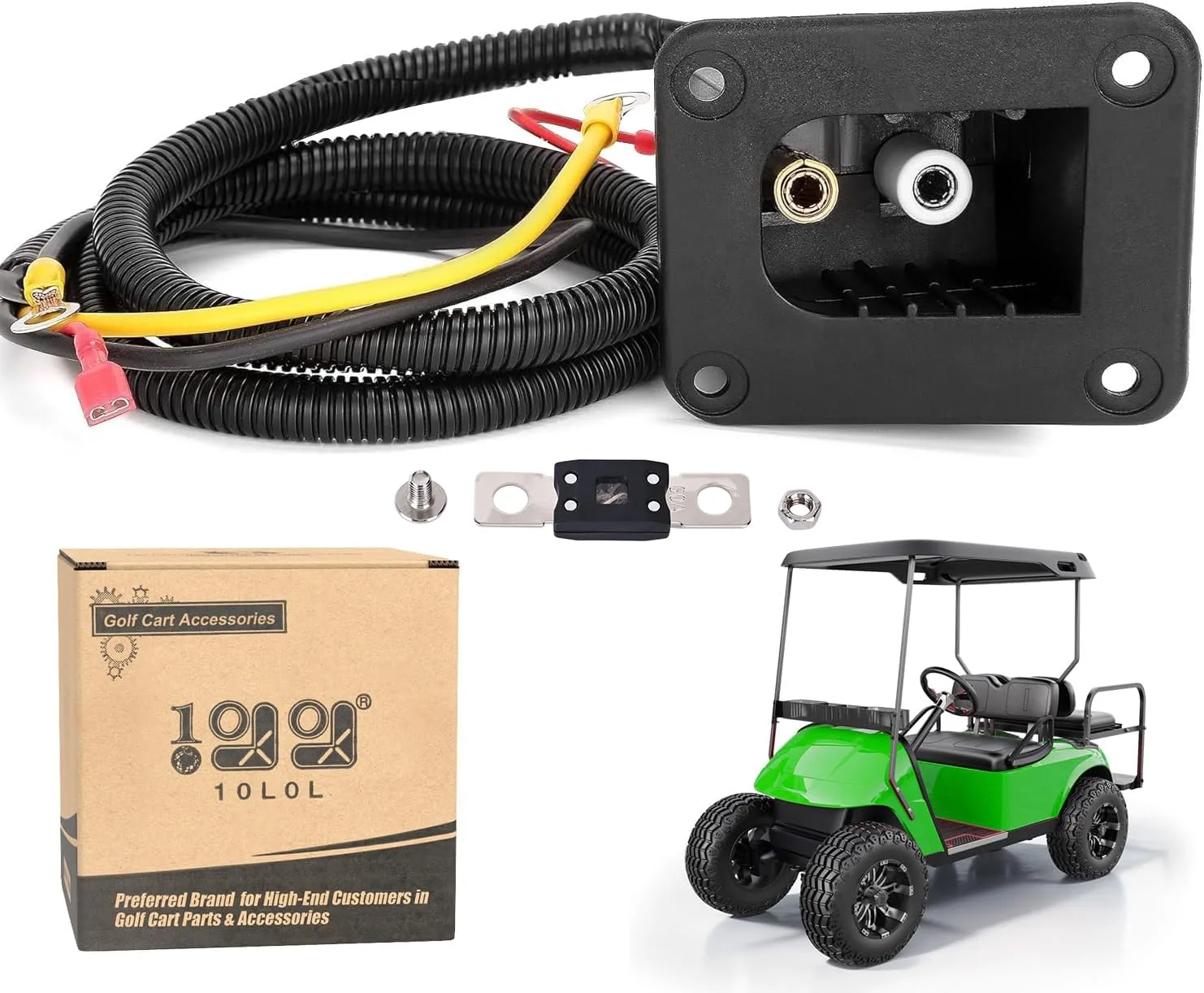 10L0L 36V E-Z-GO Charger Receptacle with Wiring Harness