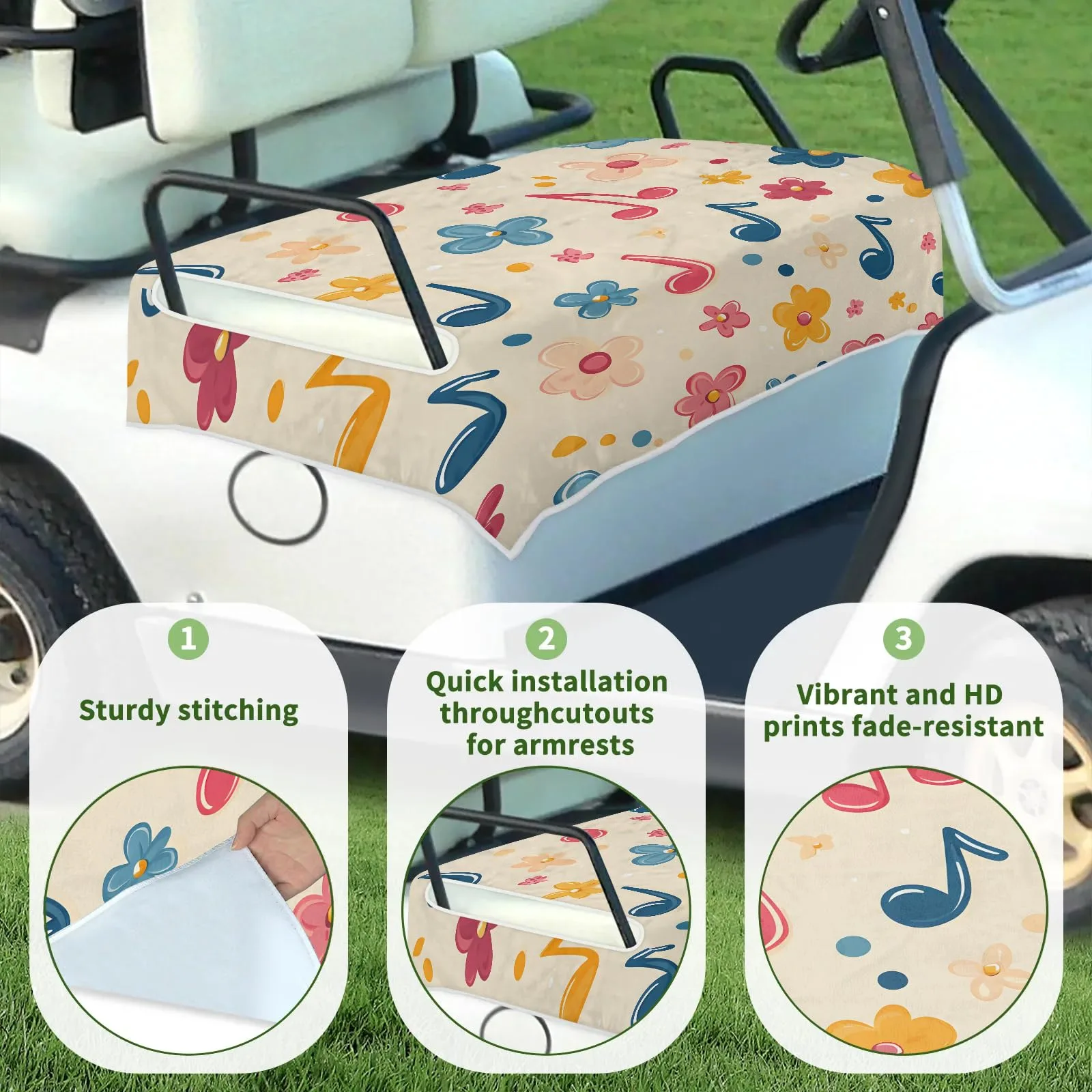 Tiveruda Golf Cart Seat Cover for Double Seats 51 x 31 in image 3