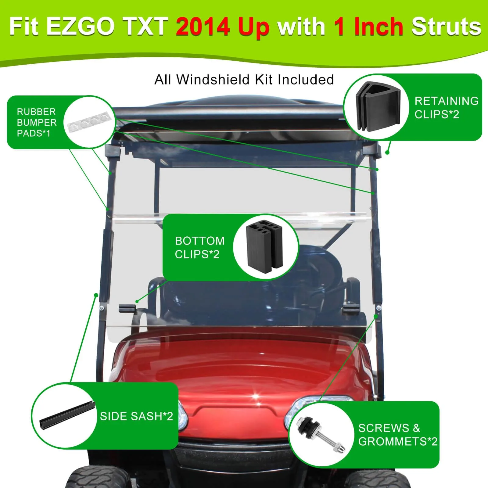 LEAPGOMAX Windshield Clips for E-Z-GO TXT 2014+ image 3