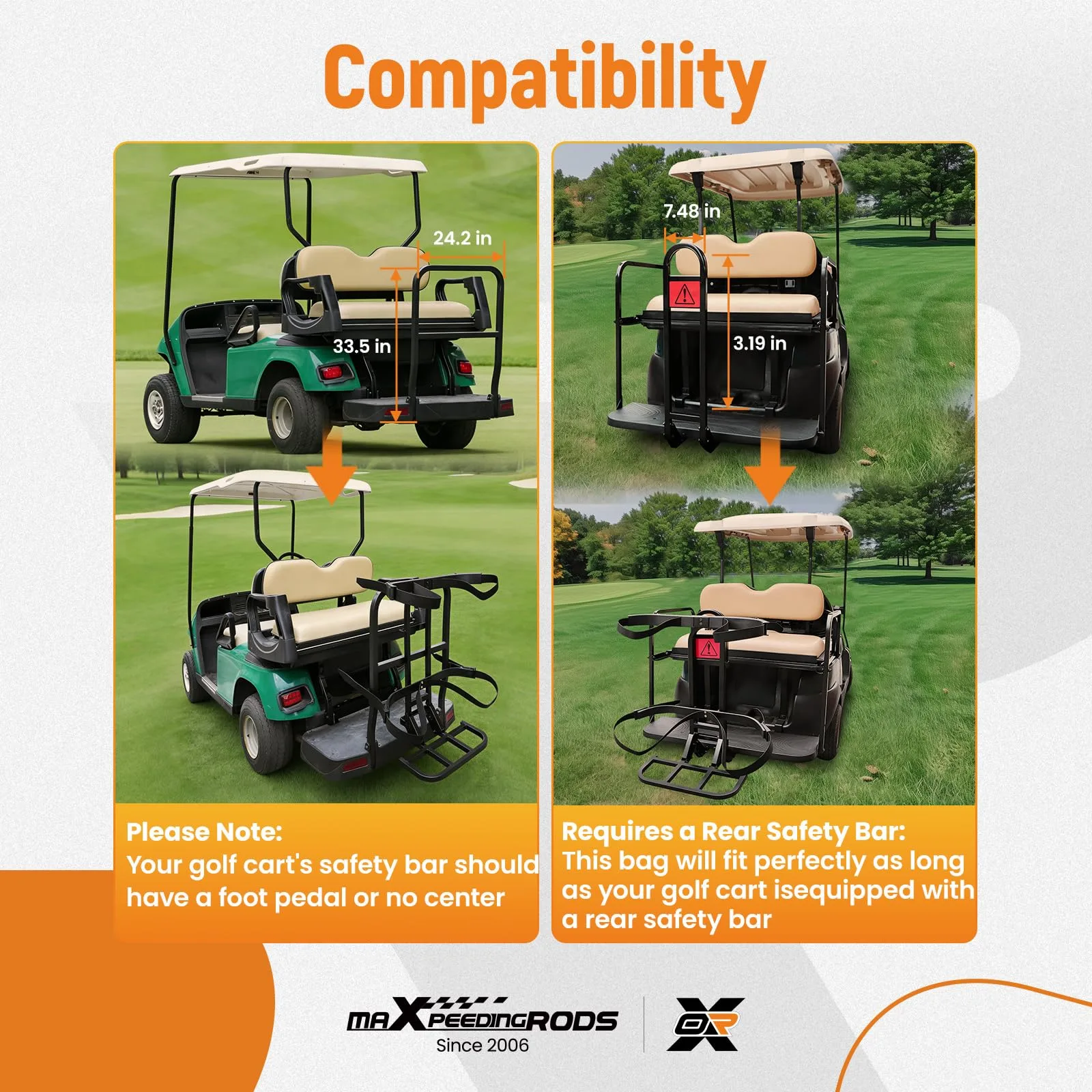 maXpeedingrods BY97JQ Golf Cart Rear Golf Bag Holder image 2