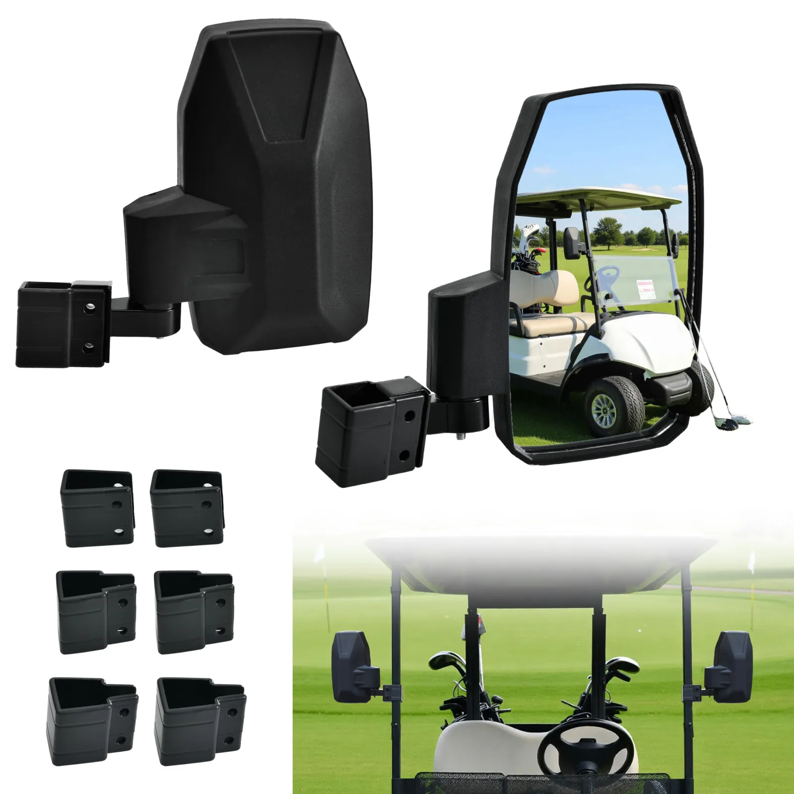 LDETXY Adjustable Golf Cart Side Mirrors LDE-041405-001