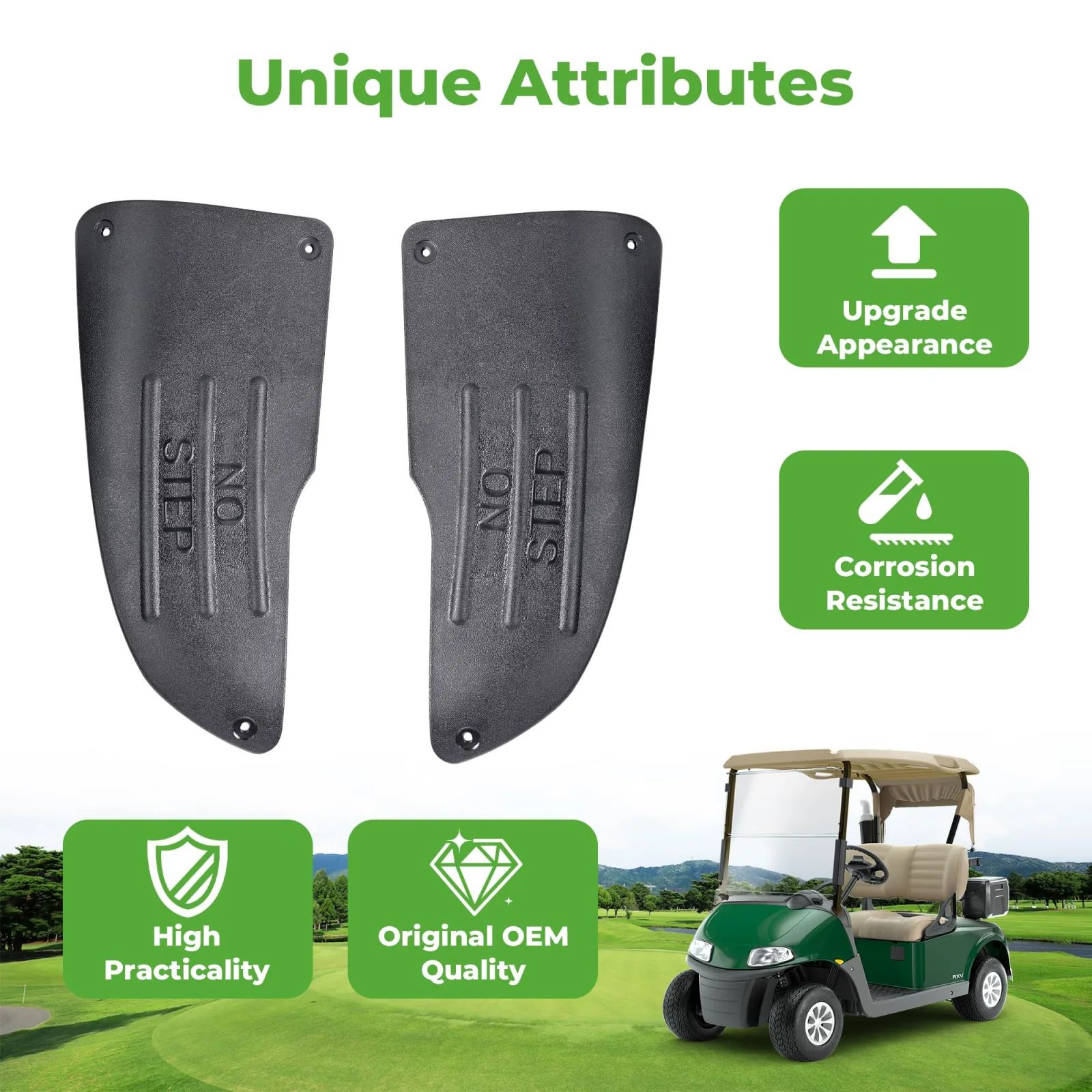 10L0L Rear Side Guard Set for EZGO RXV Golf Carts image 4