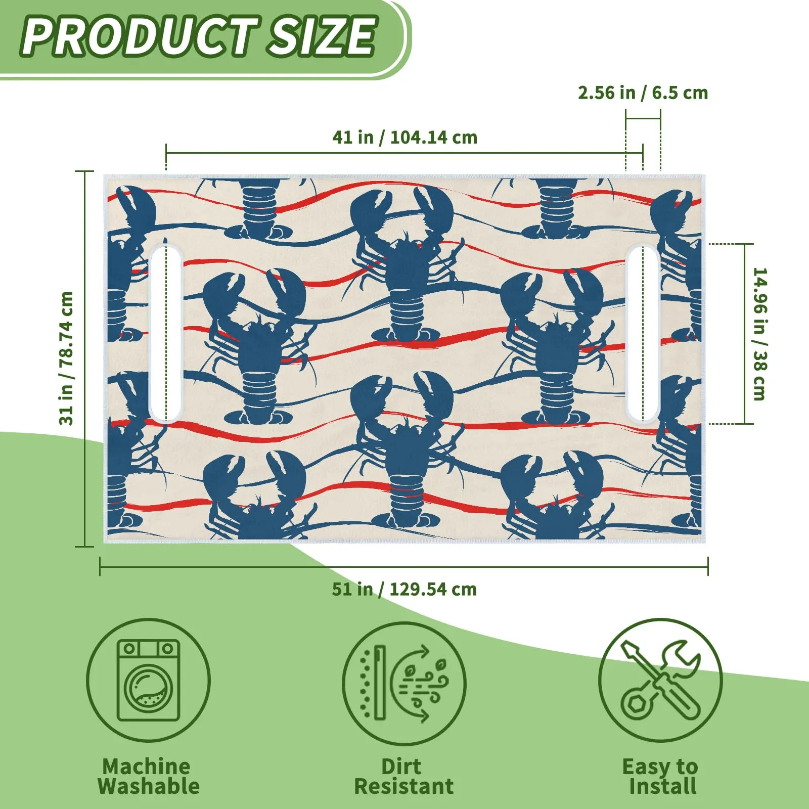 Tiveruda 51" x 31" Universal 2-Person Golf Cart Seat Cover image 2