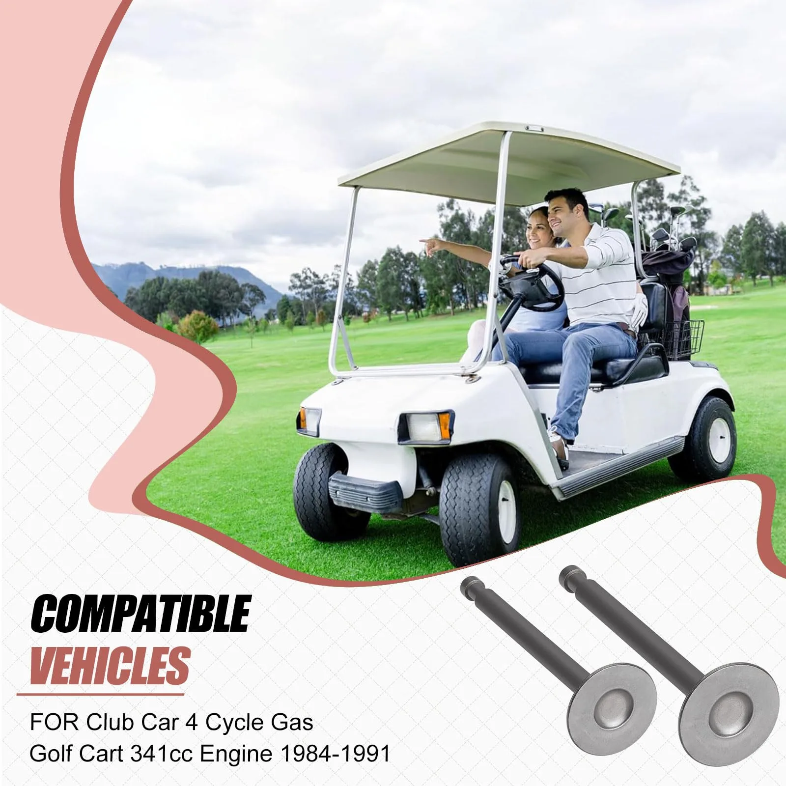 zozoye Exhaust & Intake Valve Set for Club Car 341cc image 4