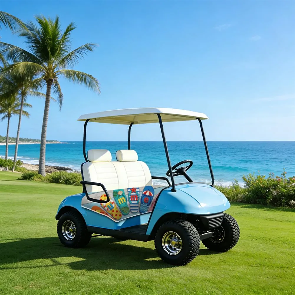 TNKBREEZE Universal Golf Cart Seat Cover, Blue and White image 4