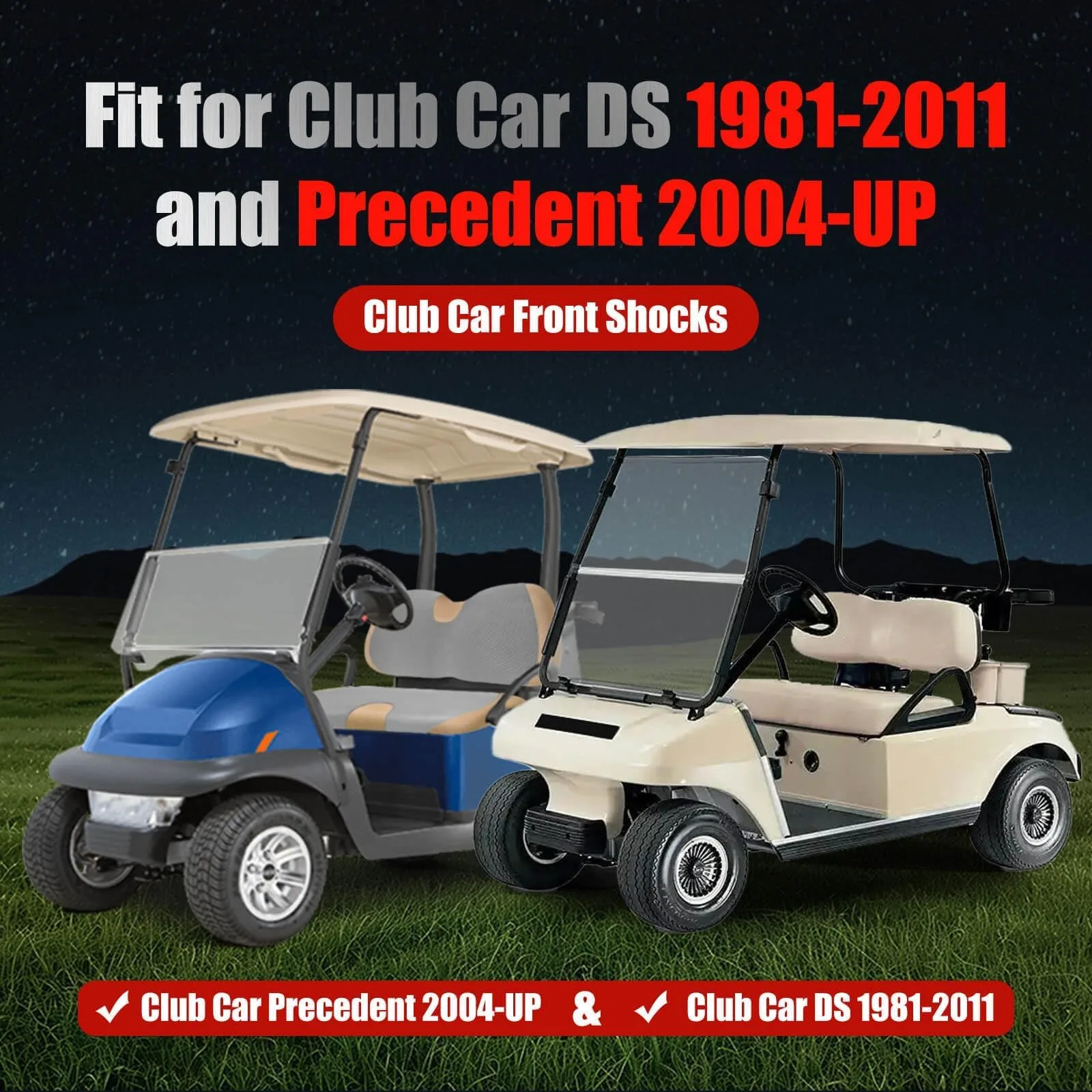 LEAPGOMAX Front Shocks for Club Car DS, Precedent & Tempo image 2