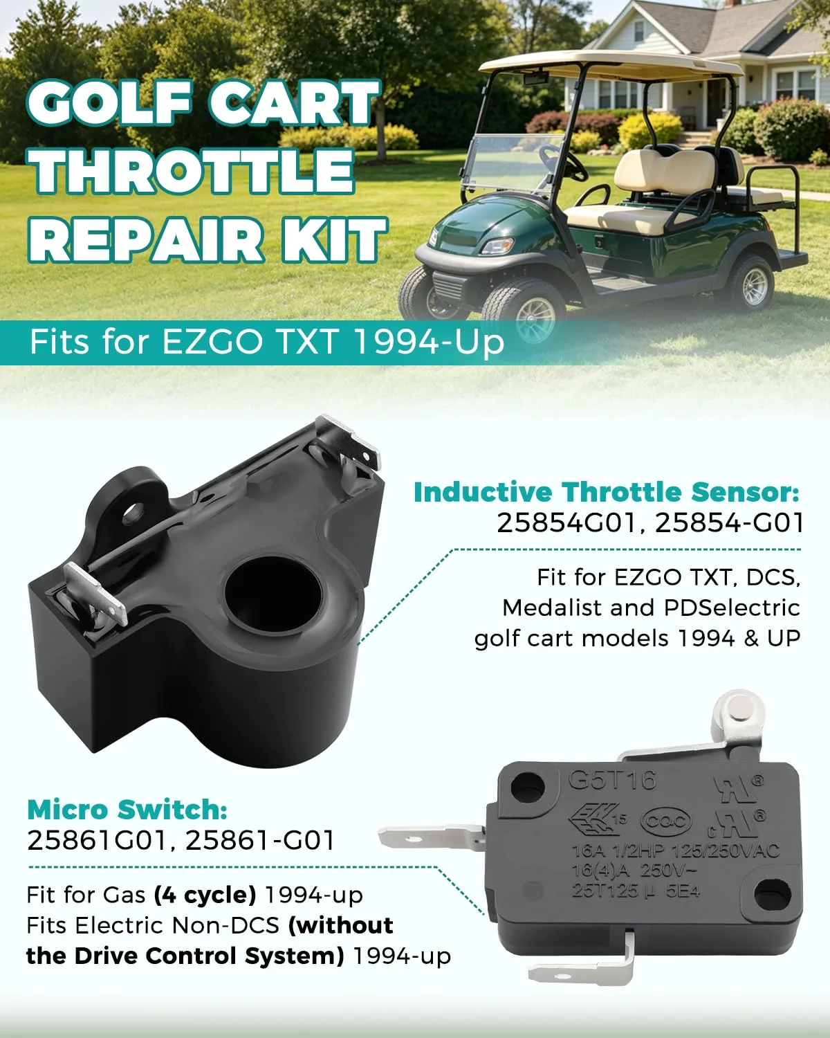 Fozipamy Throttle Repair Kit for E-Z-GO TXT 1994+ image 2