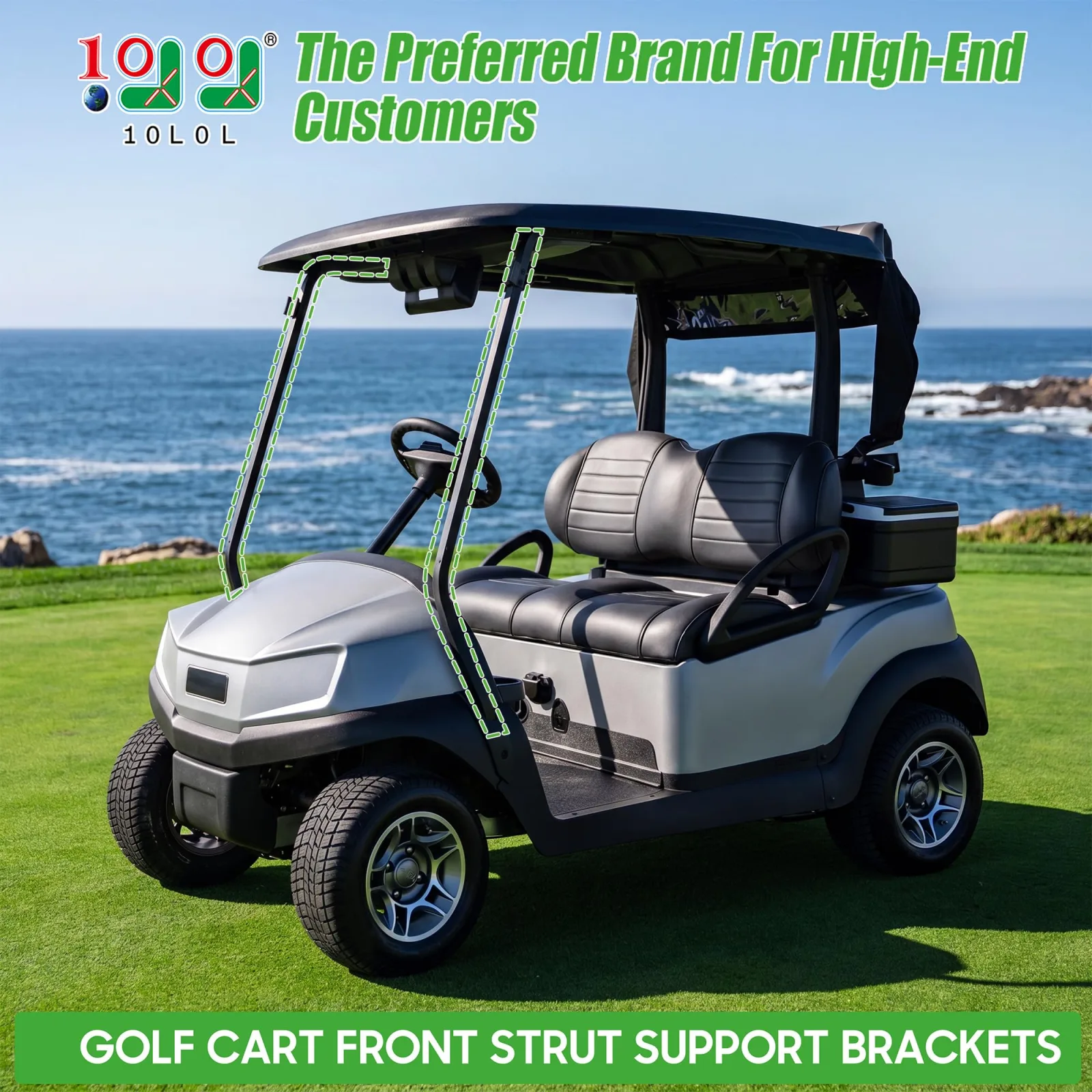 10L0L Front Roof Strut Bracket Kit for Club Car Tempo image 2