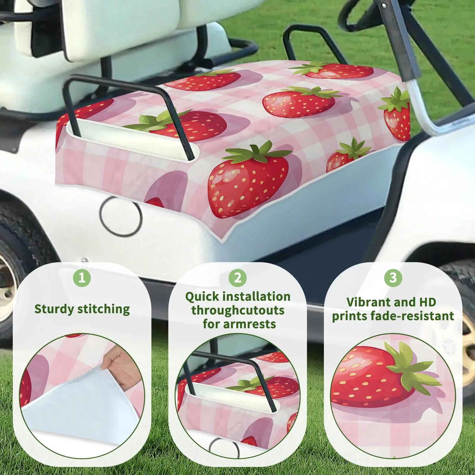Tiveruda Golf Cart Seat Cover for Double Seats 51 x 31 in image 3
