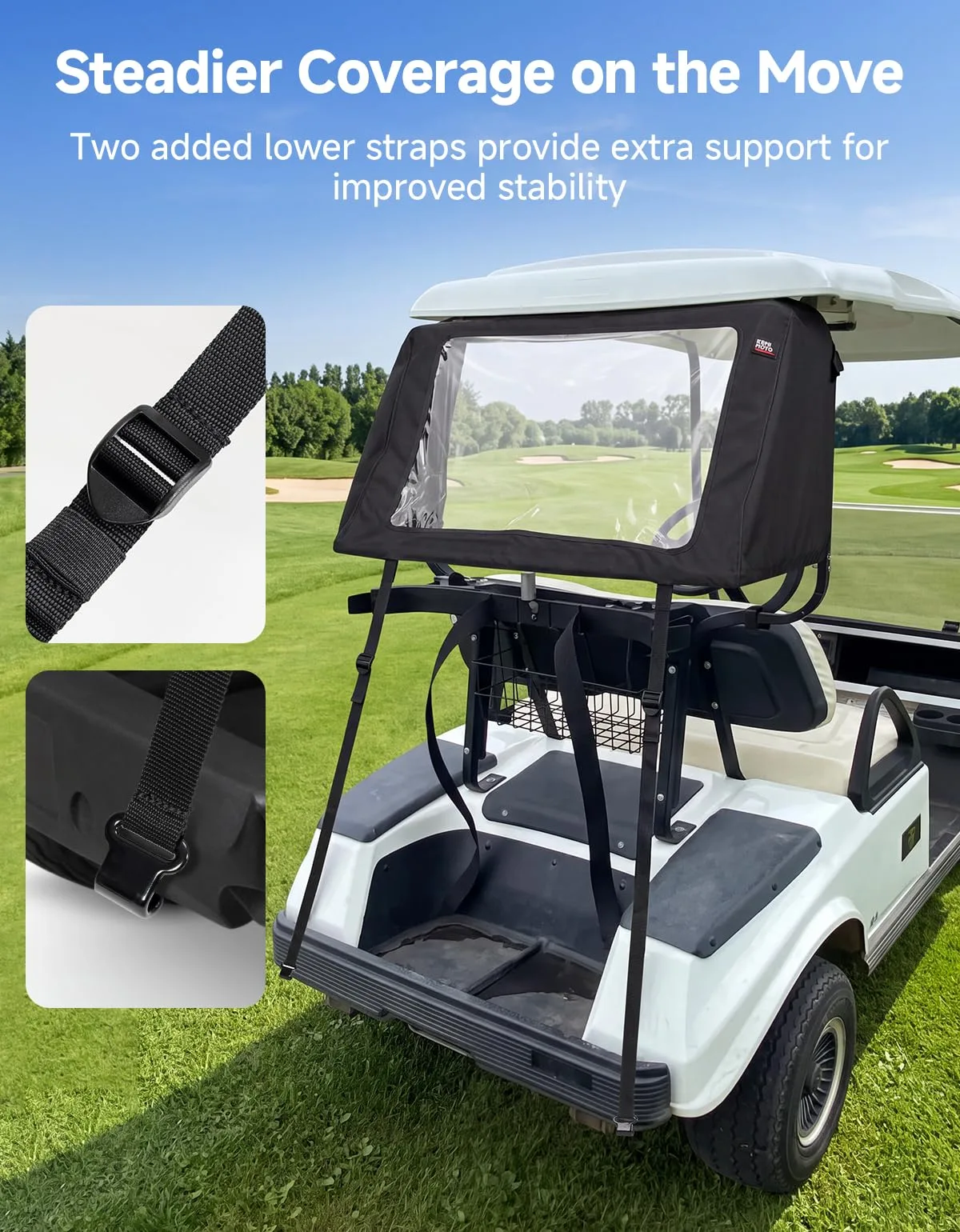 KEMIMOTO Golf Cart Rear Bag Rain Cover B1407-00011-BK image 2