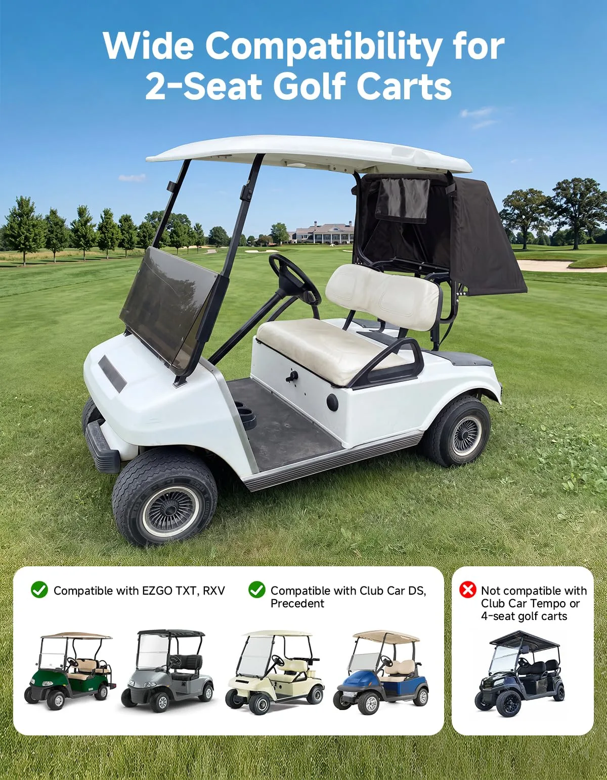 KEMIMOTO Golf Cart Rear Bag Rain Cover B1407-00011-BK image 4