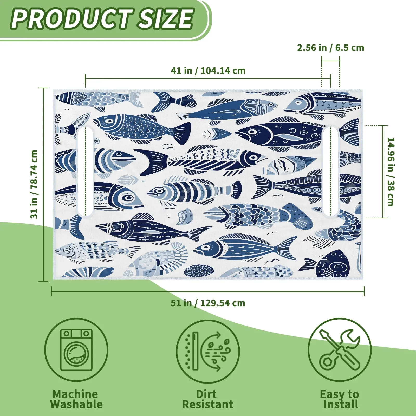 Tiveruda Colorful Fish Golf Cart Seat Cover 51 x 31 in image 2
