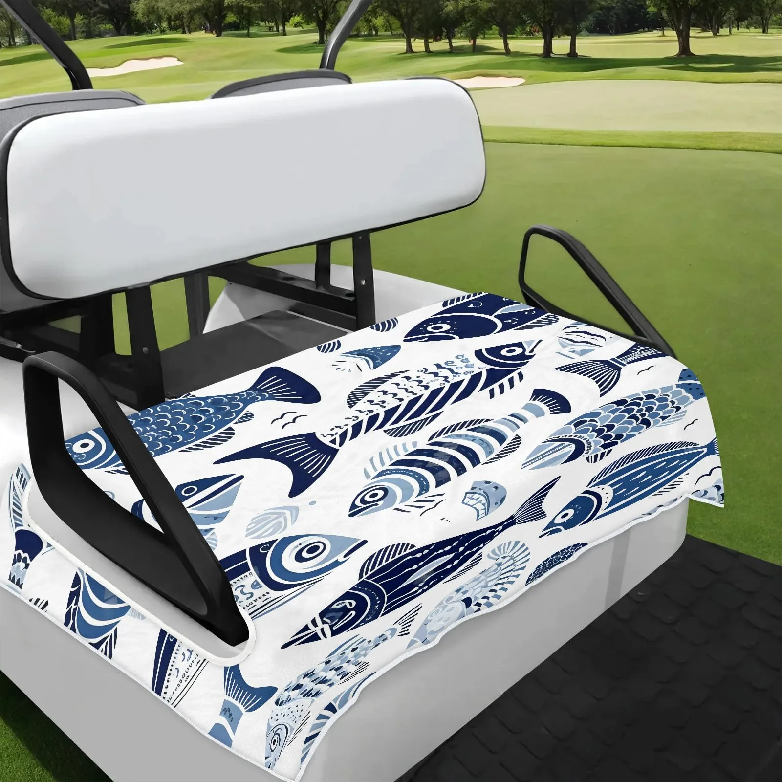 Tiveruda Colorful Fish Golf Cart Seat Cover 51 x 31 in