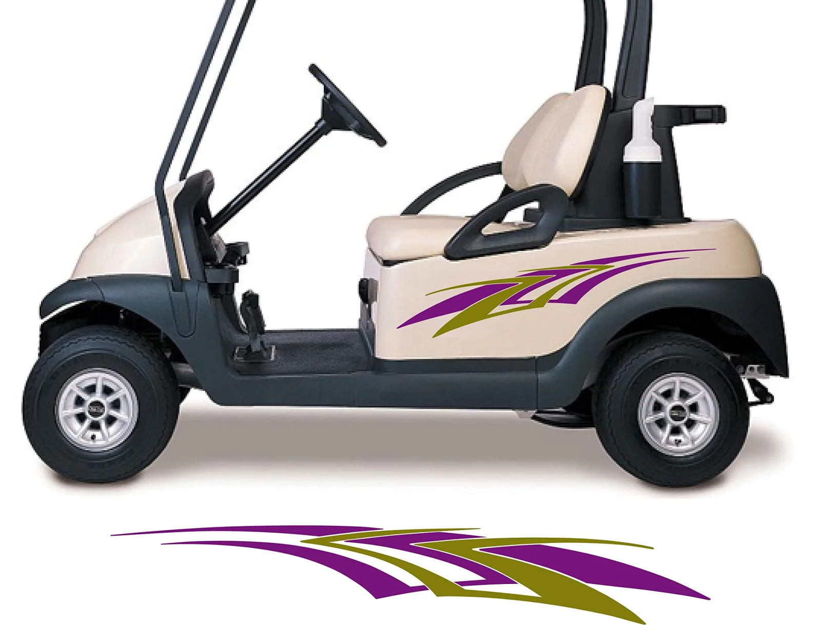 StickerChef Golf Cart Decal Gold Purple Tribal GCA1215B