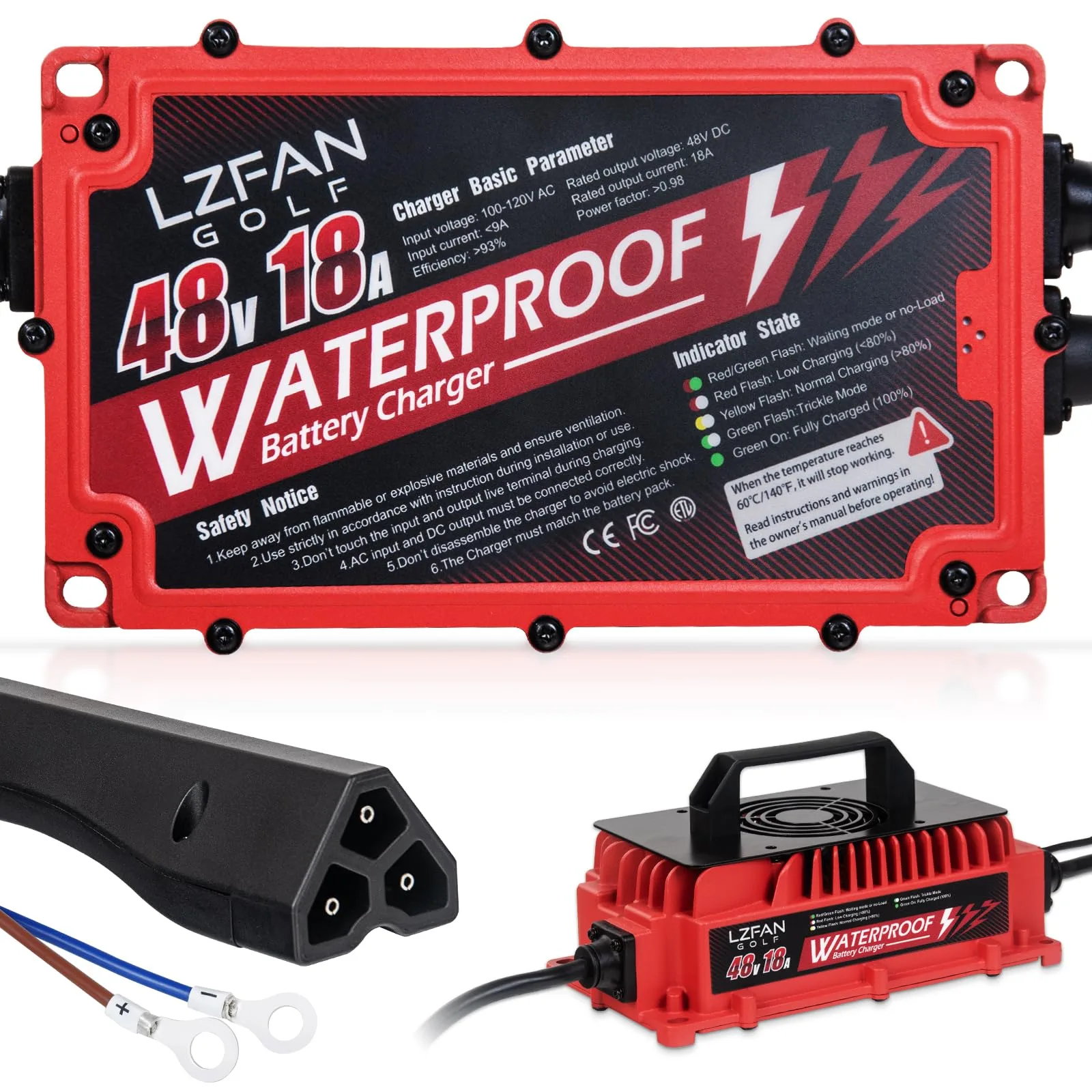 LZFAN 18-Amp 48V Golf Cart Battery Charger