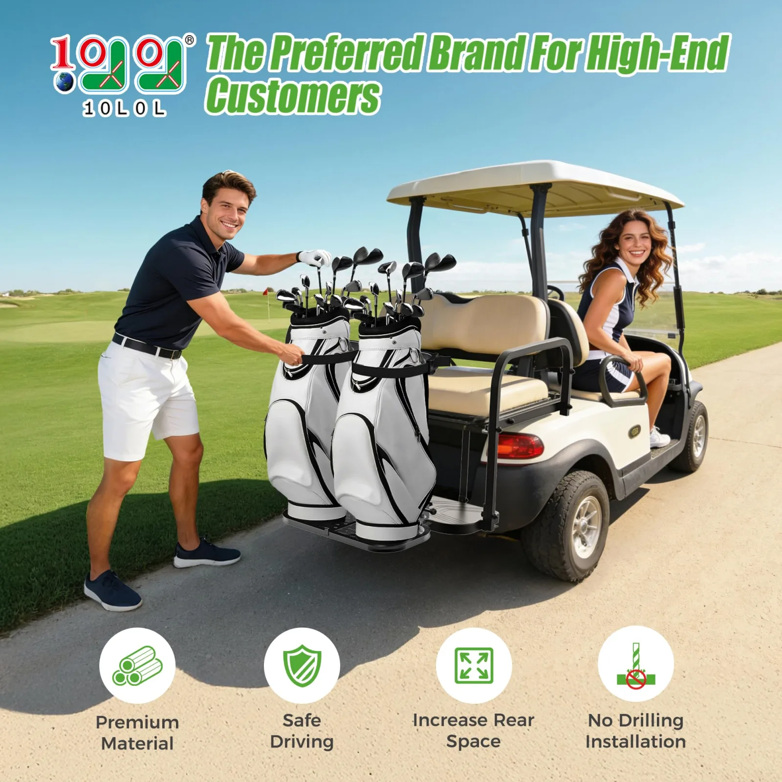 10L0L Golf Cart Rear Seat Bag Holder image 2